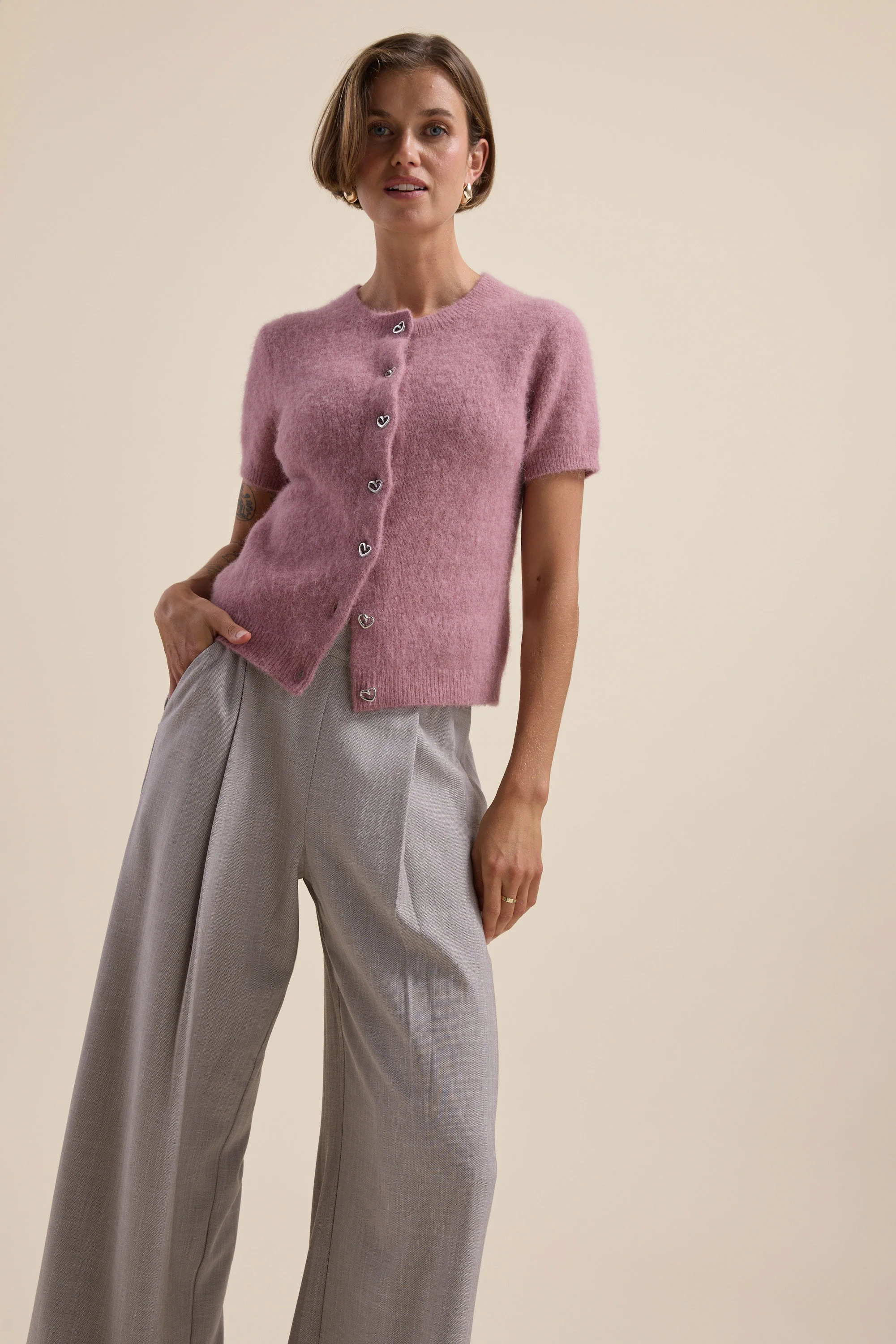 Adelaide Luxe Whisper Short Sleeve Cardigan