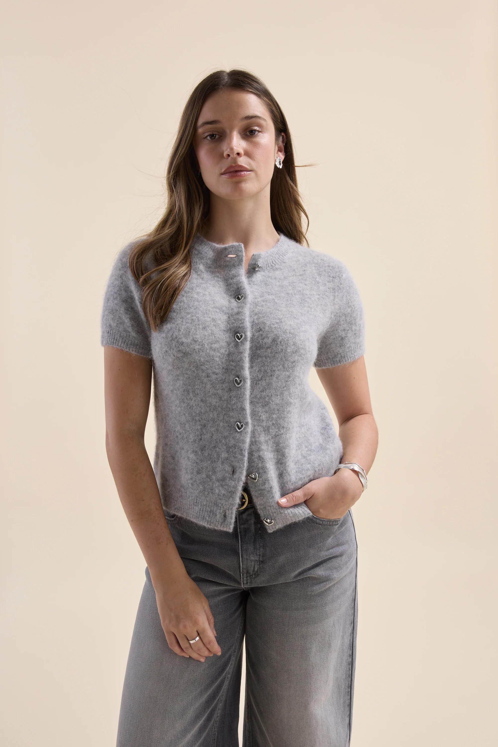 Adelaide Luxe Whisper Short Sleeve Cardigan - Image 3