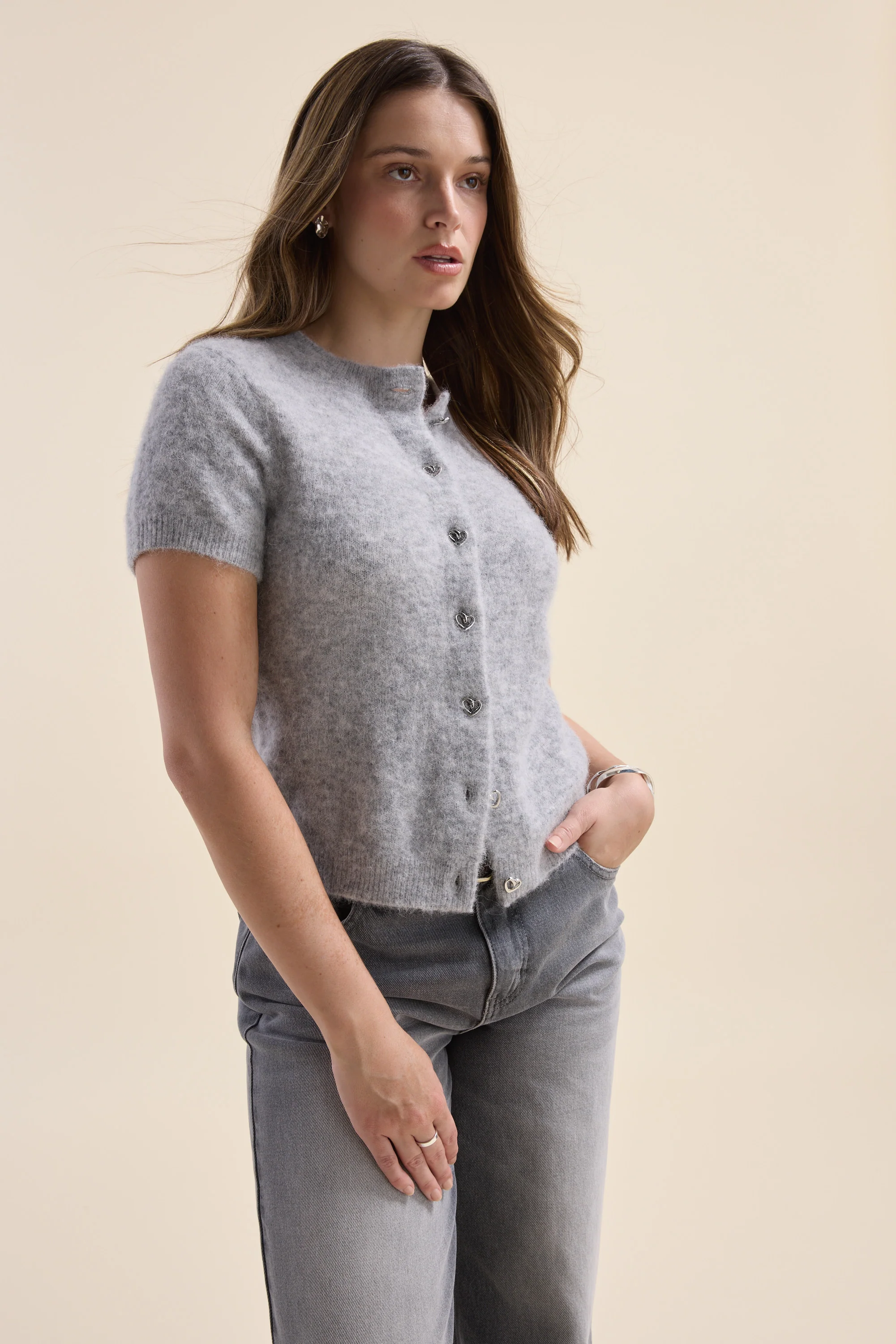 Adelaide Luxe Whisper Short Sleeve Cardigan - Image 5