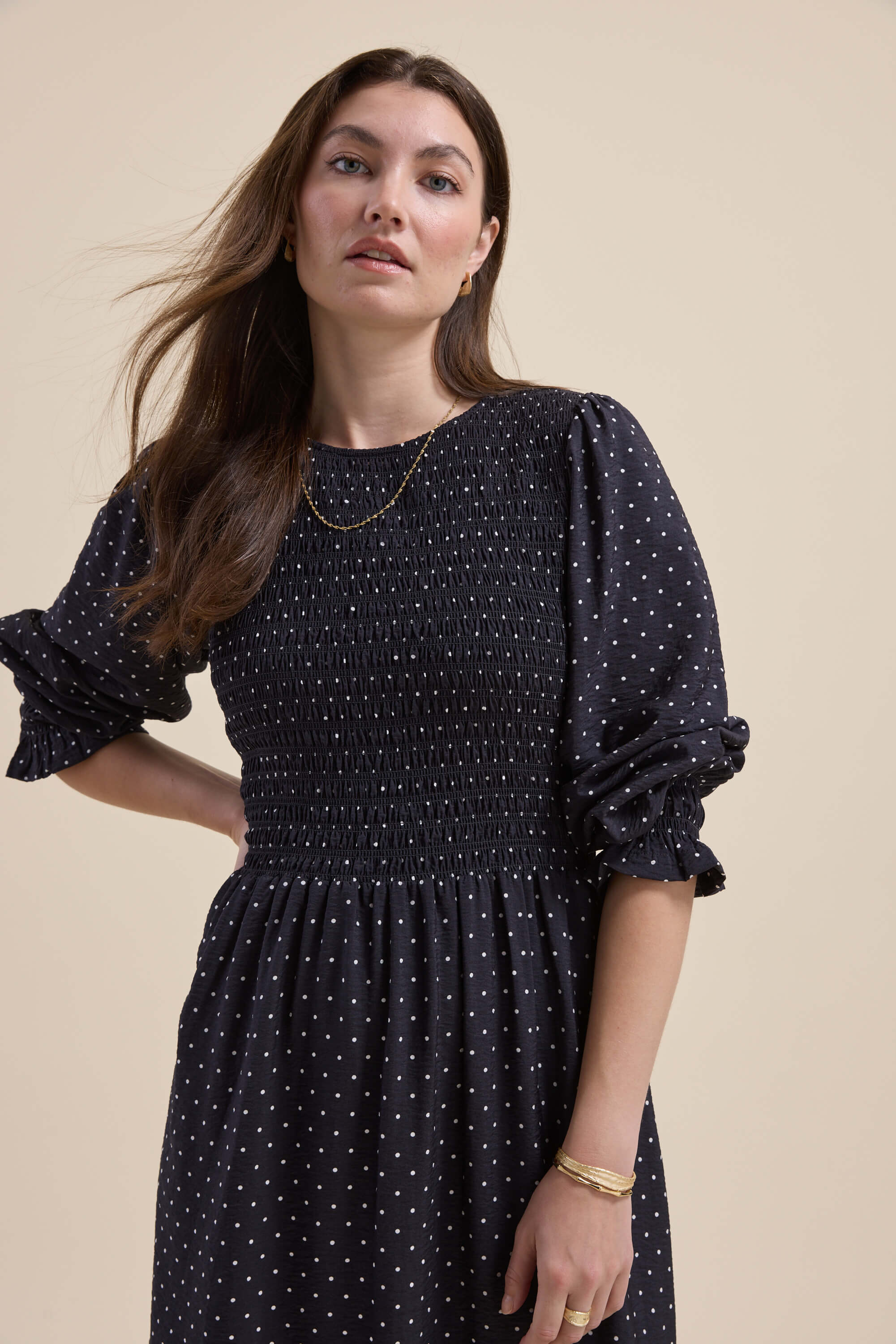 Brooke Shirred Long Sleeve Dress - Image 3