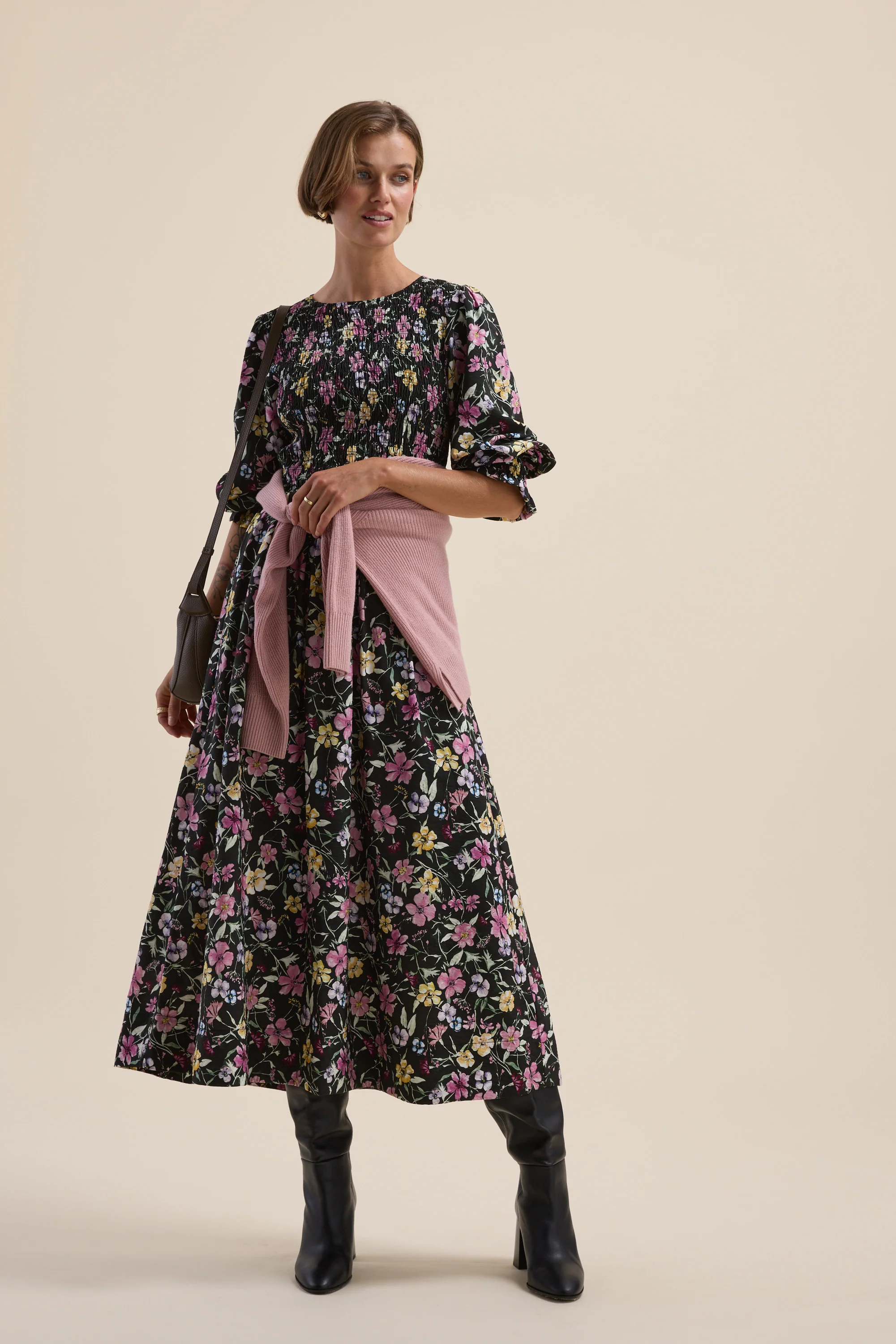Brooke Shirred Long Sleeve Dress - Image 5