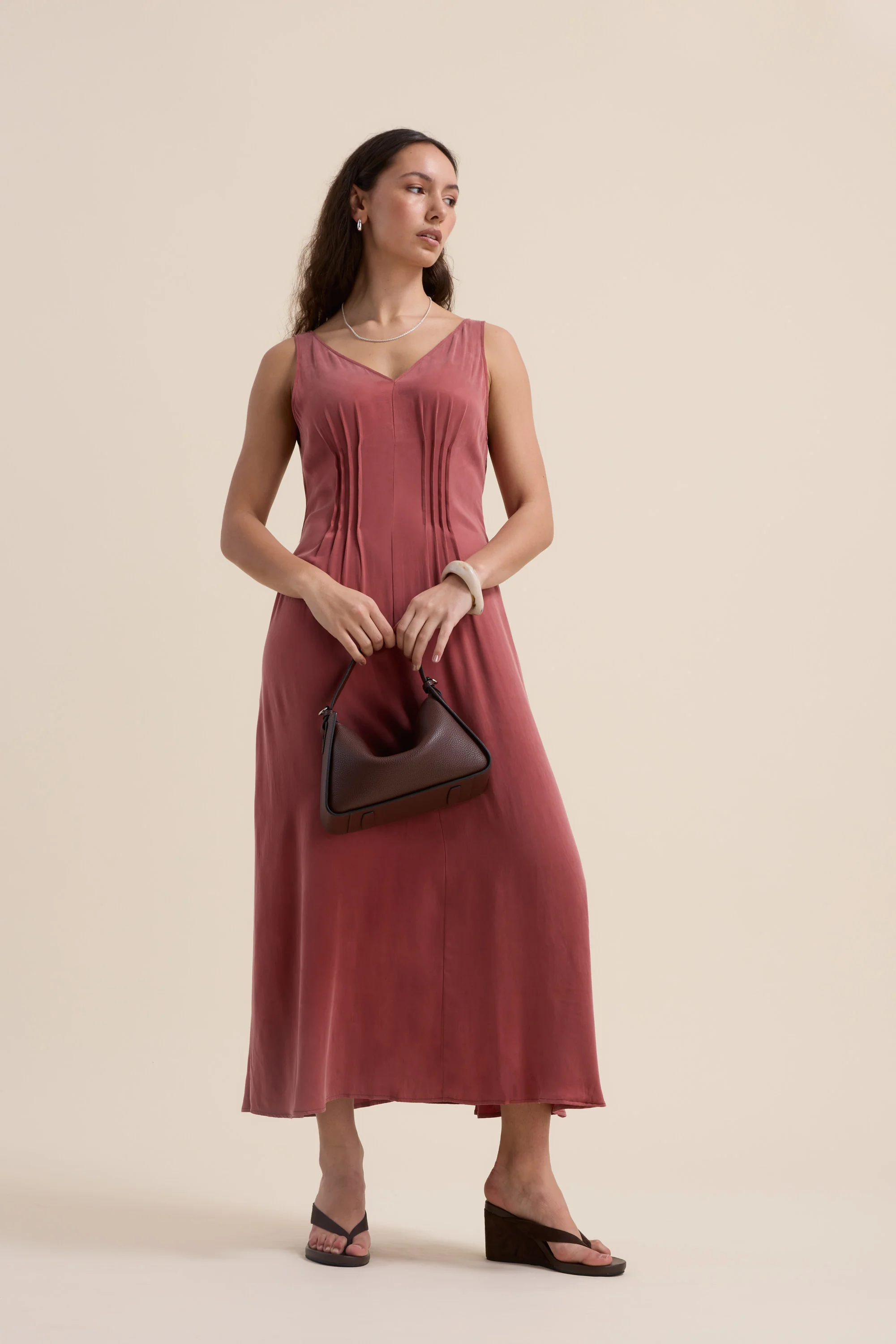 Cara Pleat Detail Dress