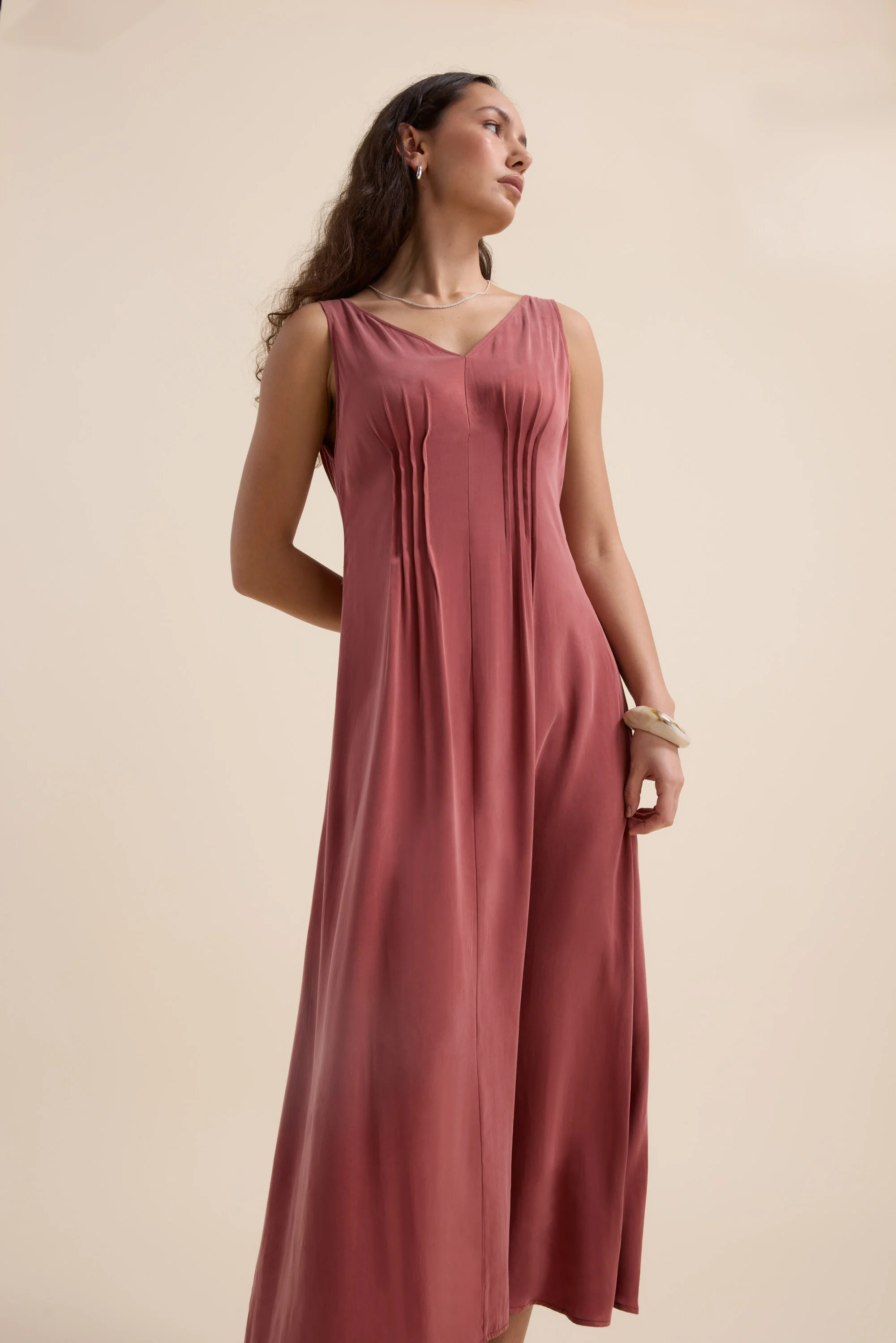 Cara Pleat Detail Dress - Image 2