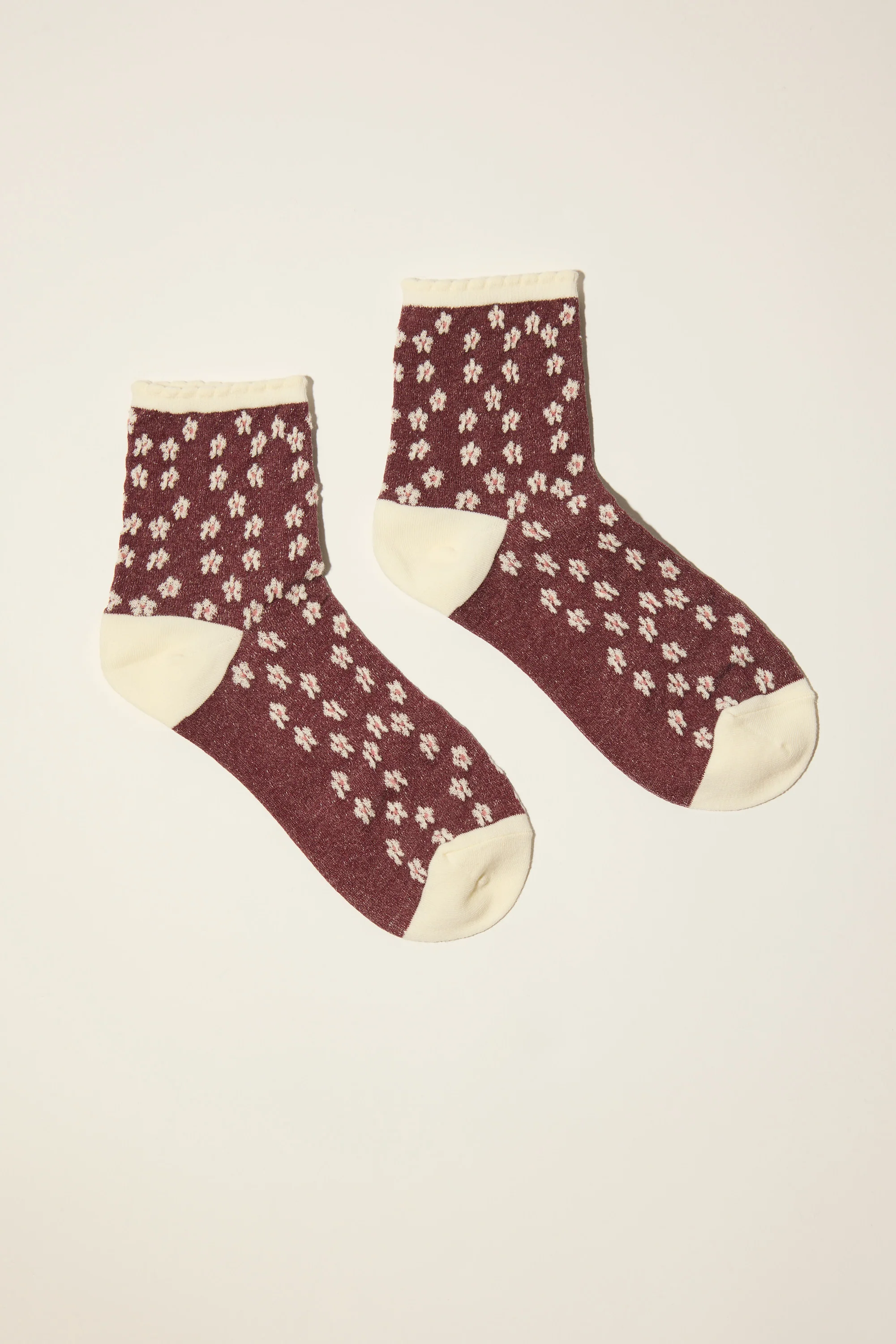Charlie Textured Floral Socks - Image 2
