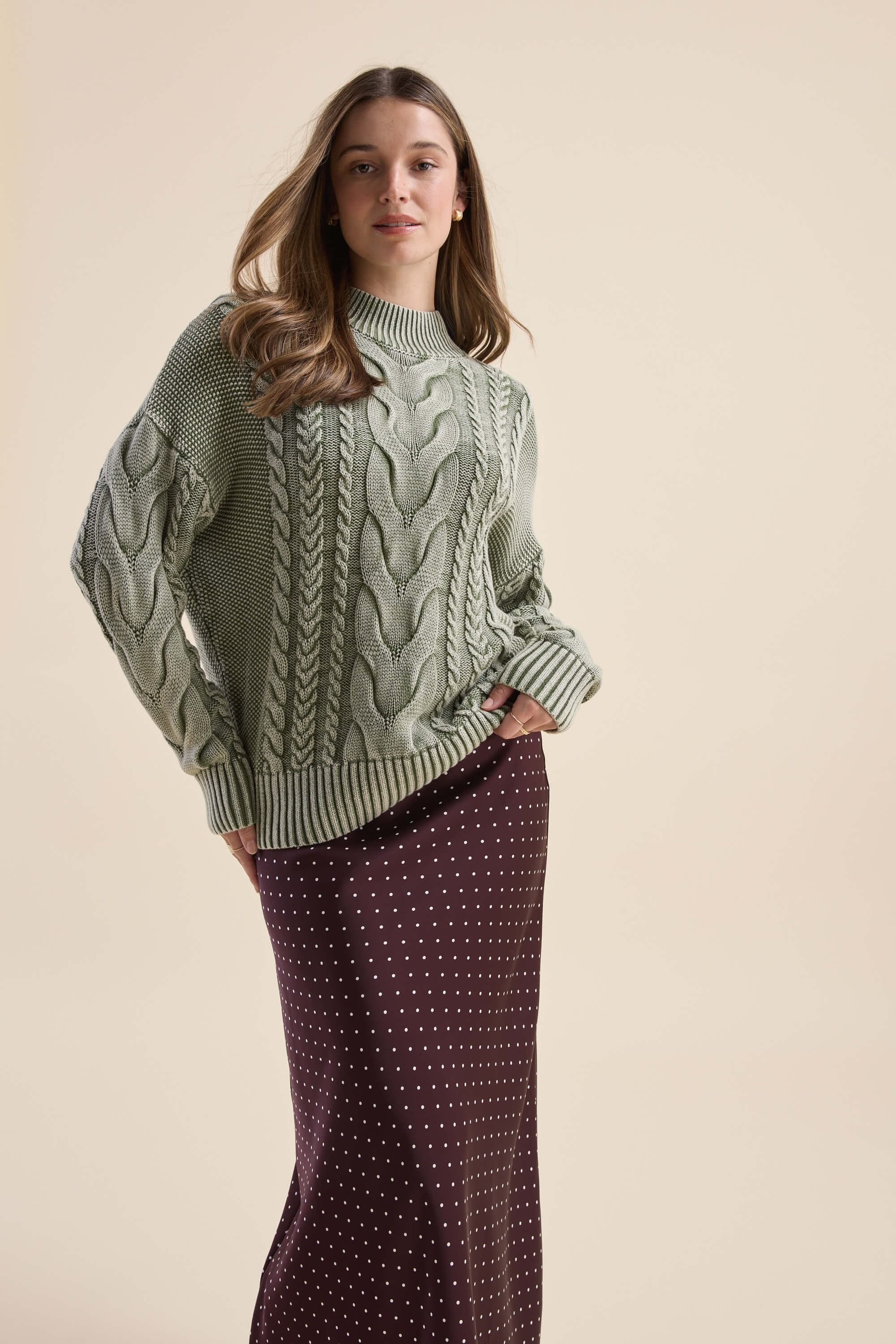 Elementary Cable Detail Sweater - Image 2