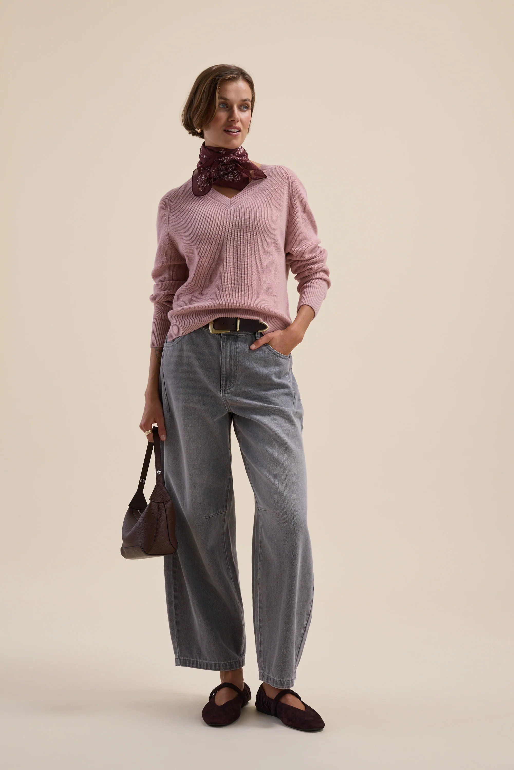 Elementary Cashmere Blend V Neck Sweater