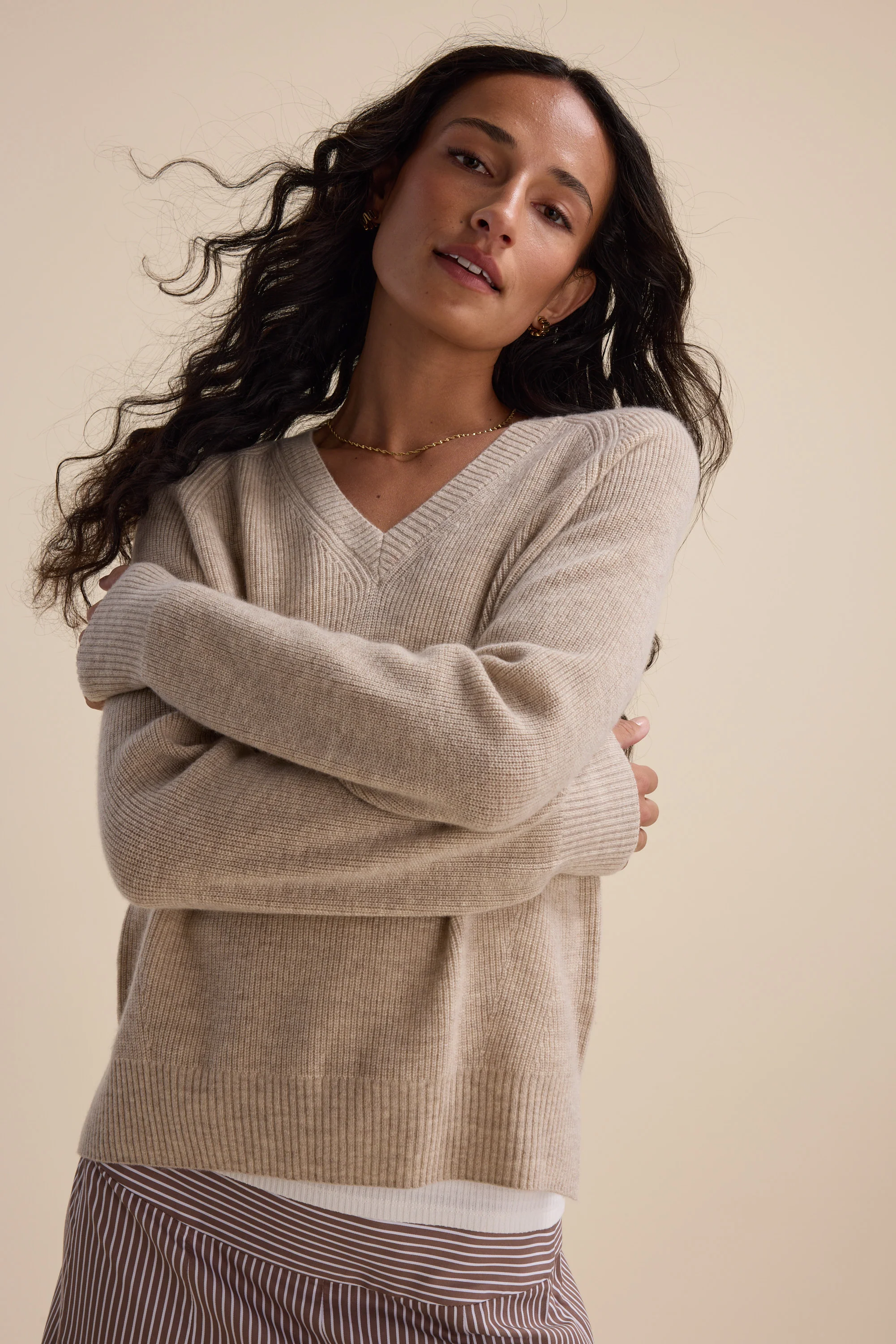 Elementary Cashmere Blend V Neck Sweater