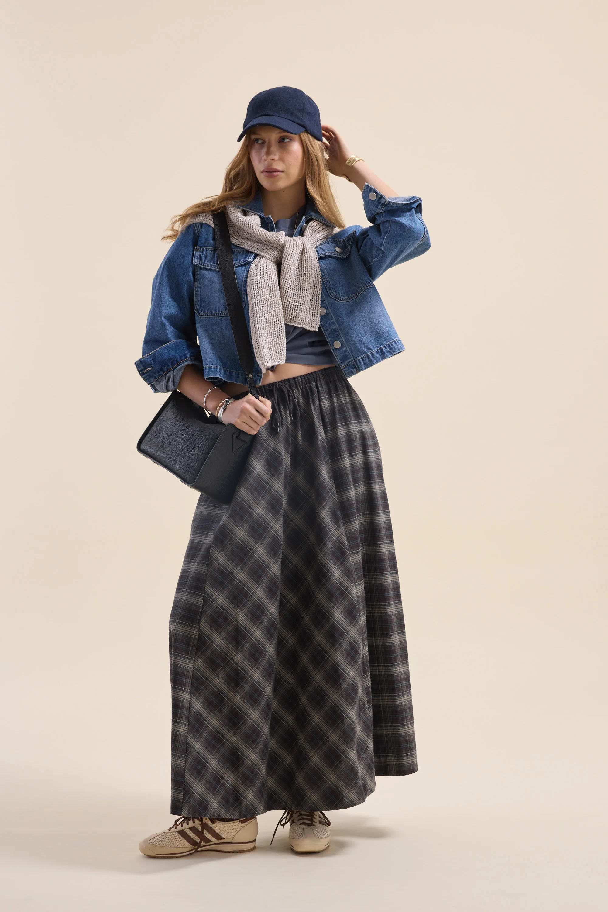 Elementary Check Midi Skirt - Image 2