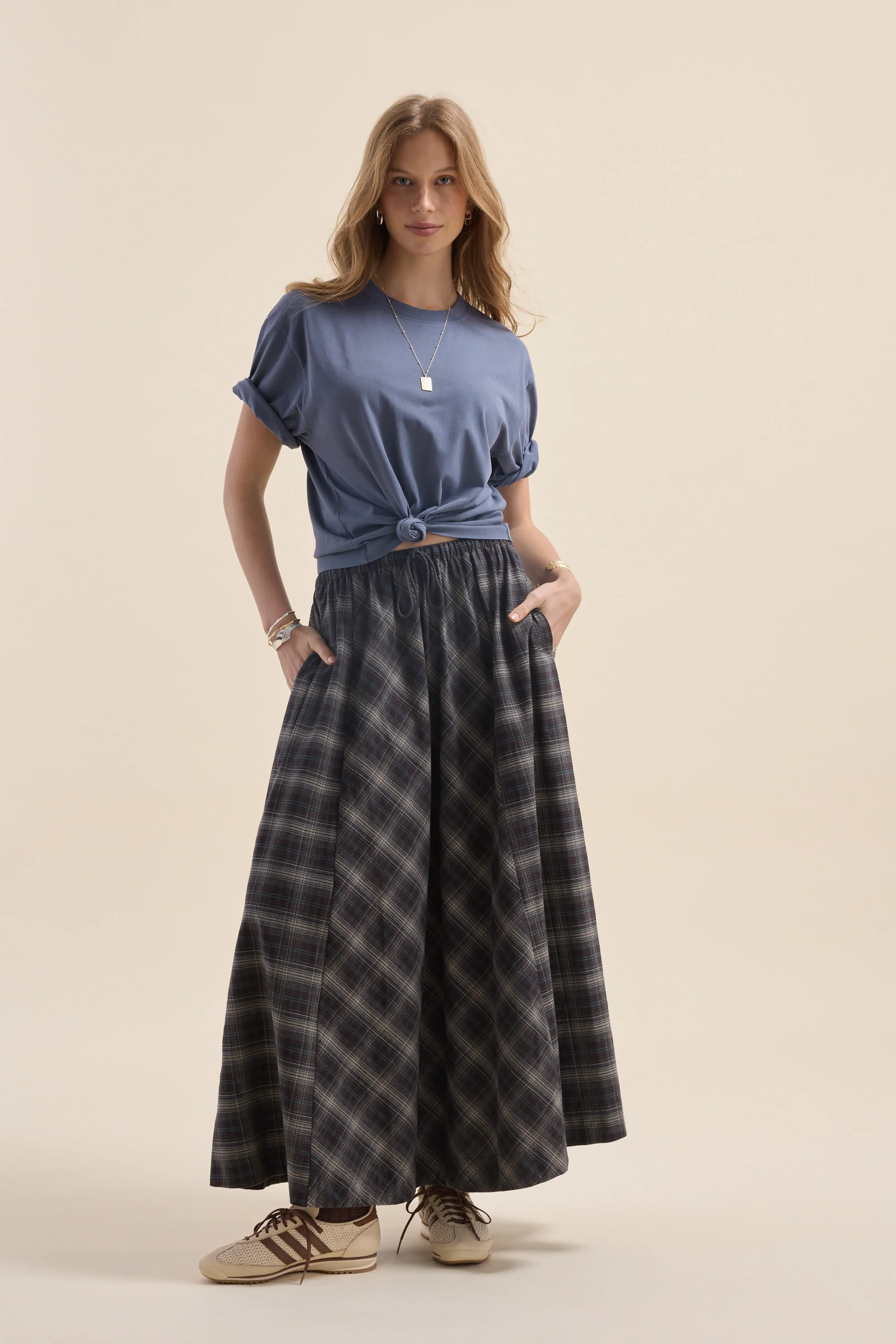 Elementary Check Midi Skirt - Image 3