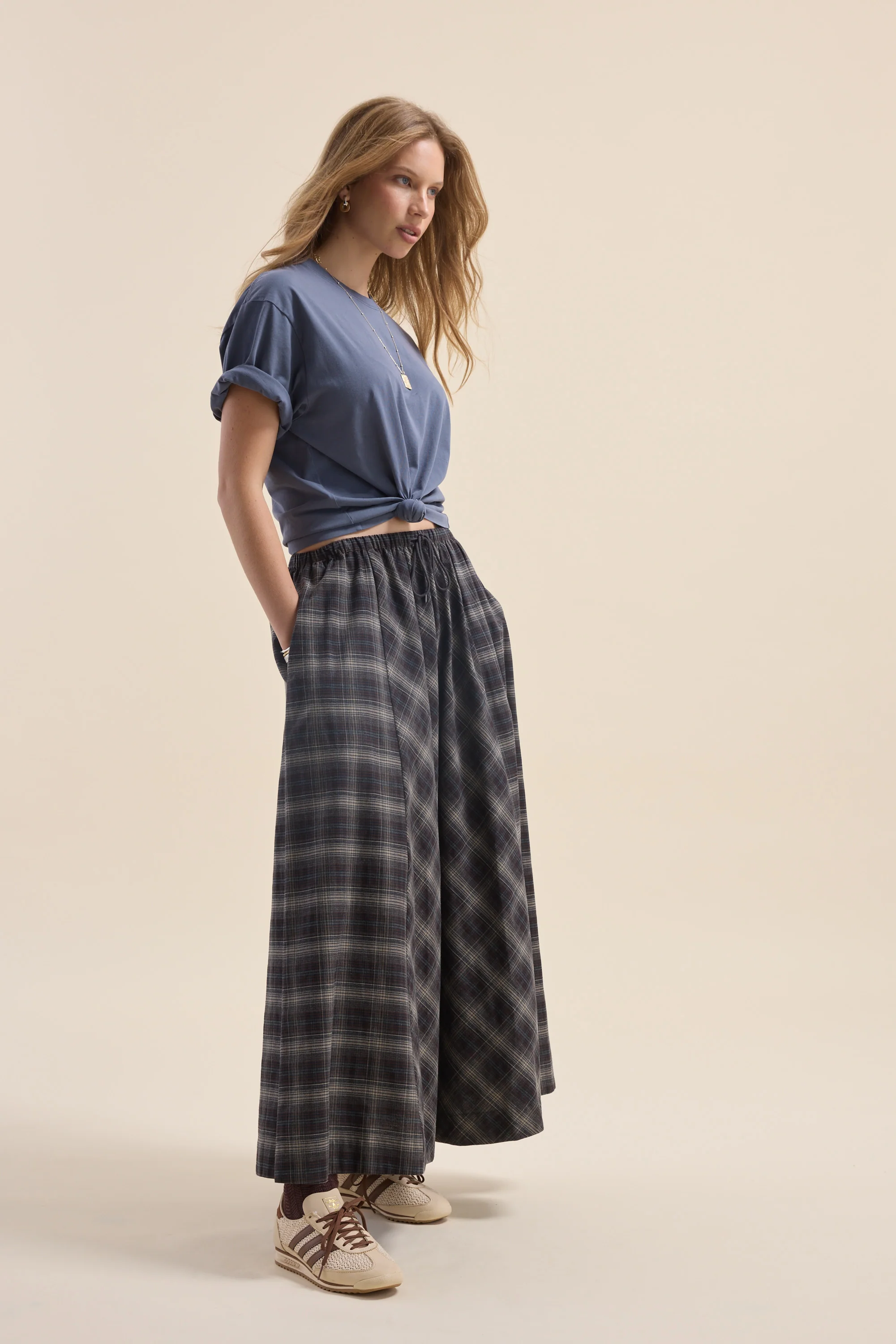 Elementary Check Midi Skirt - Image 4