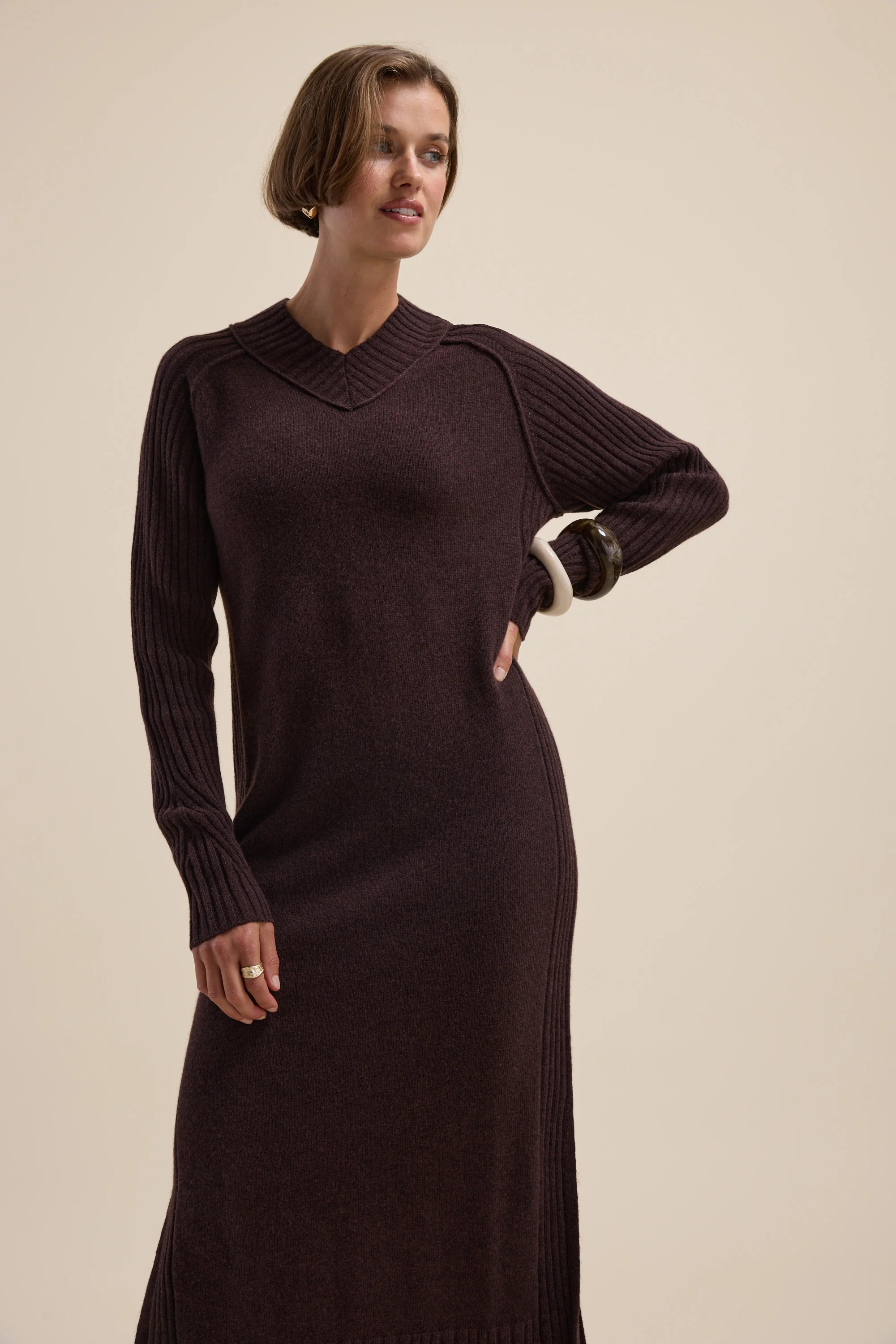 Elementary Knitted Wool Blend Dress - Image 4