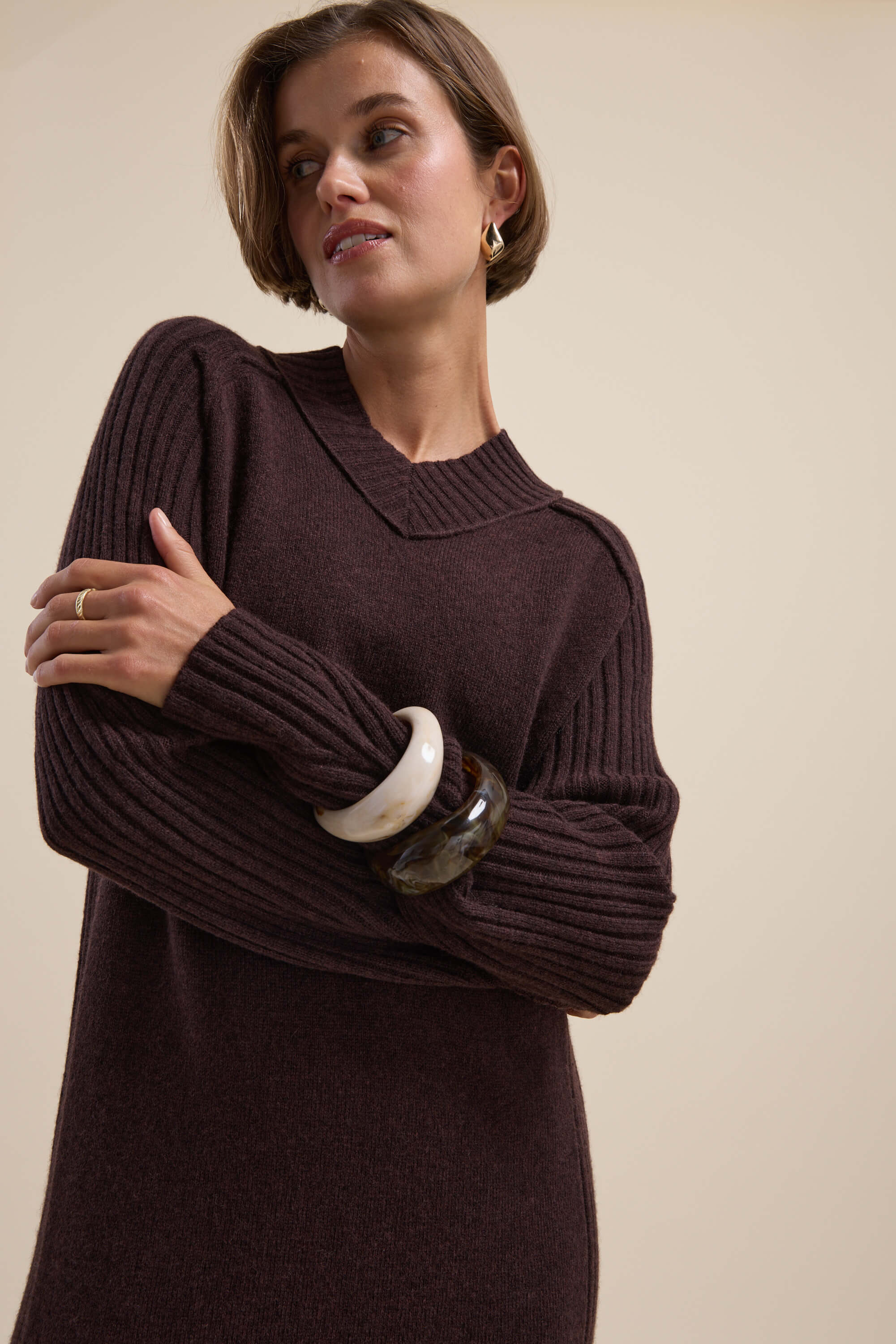 Elementary Knitted Wool Blend Dress - Image 6