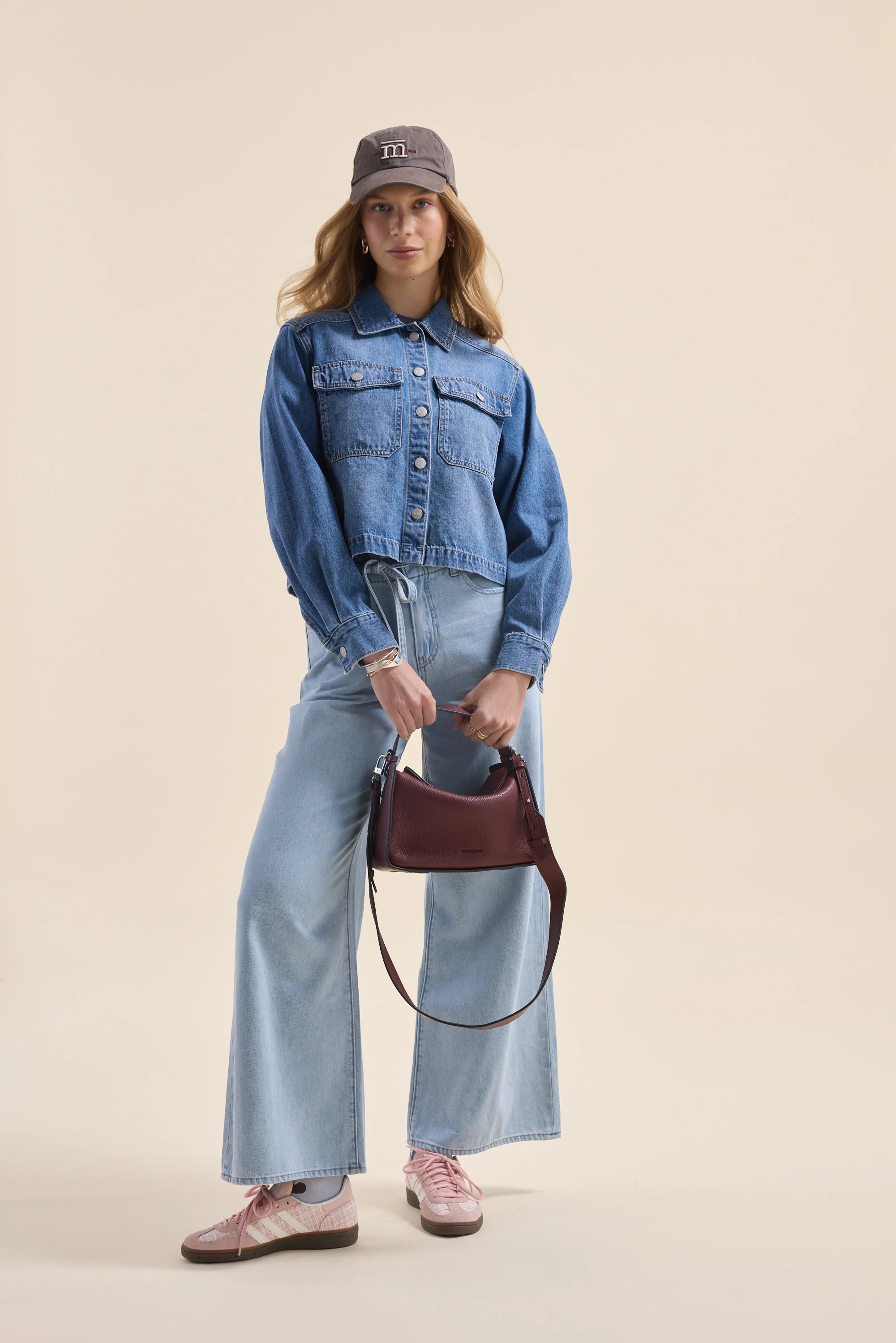 Elementary Long Sleeve Cropped Denim Shirt - Image 2