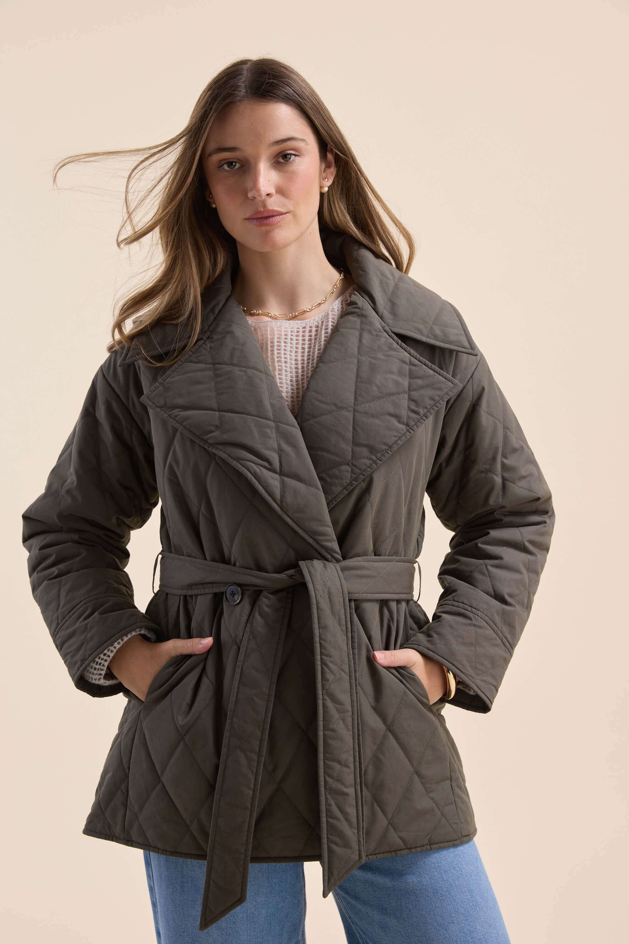 Elementary Tie Waist Puffer Jacket - Image 3