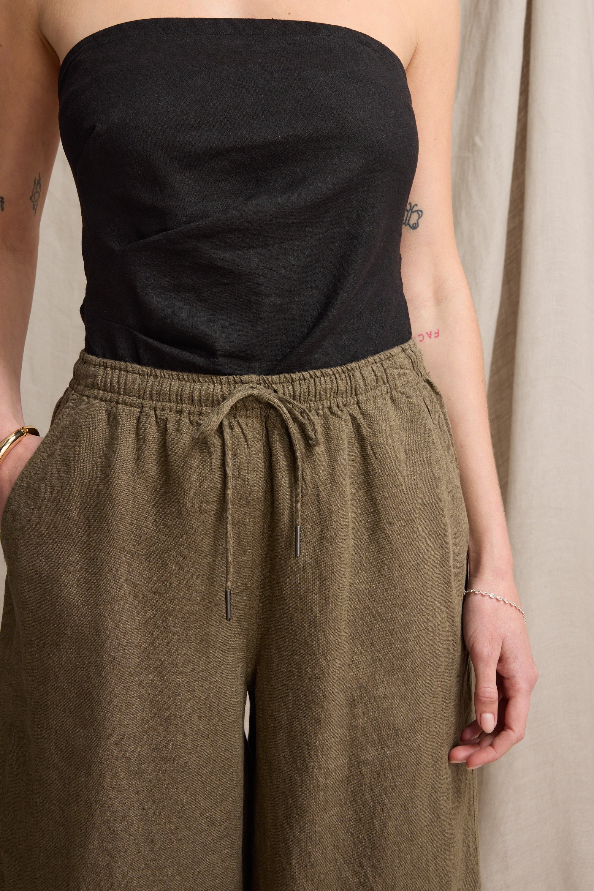 Elementary Wide Leg Linen Pants - Image 3