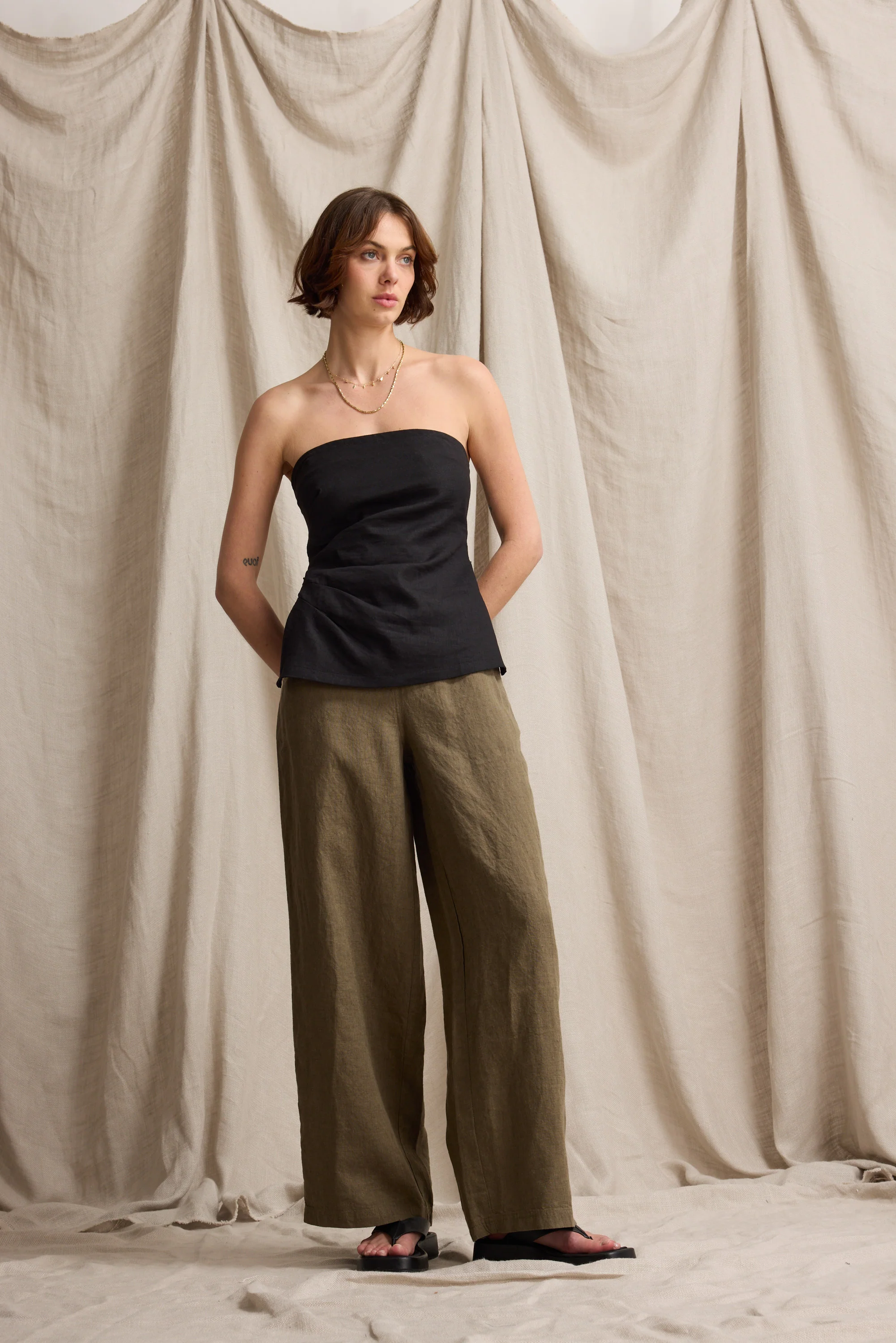 Elementary Wide Leg Linen Pants - Image 5