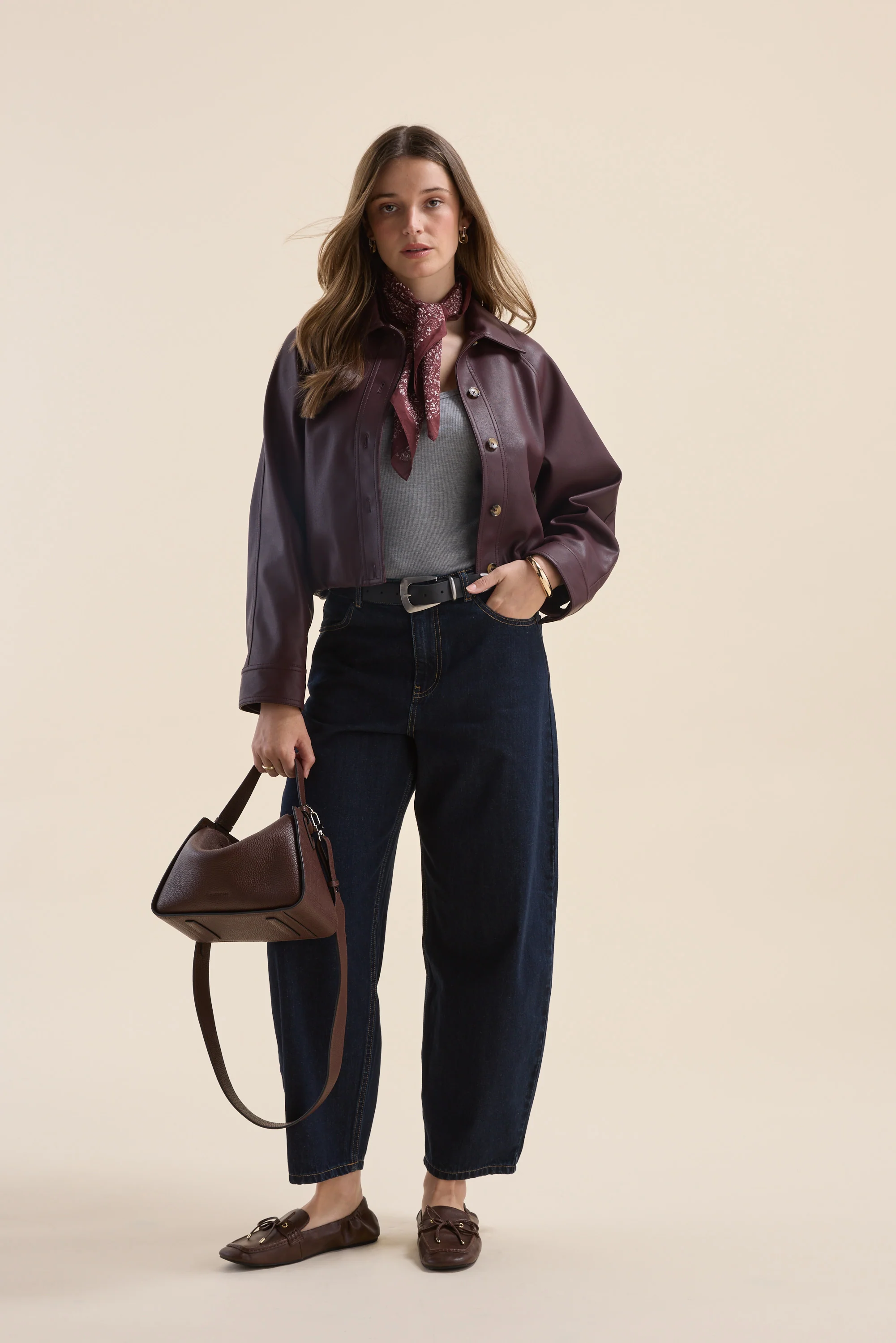 Ember Faux Leather Bomber Jacket - Image 6