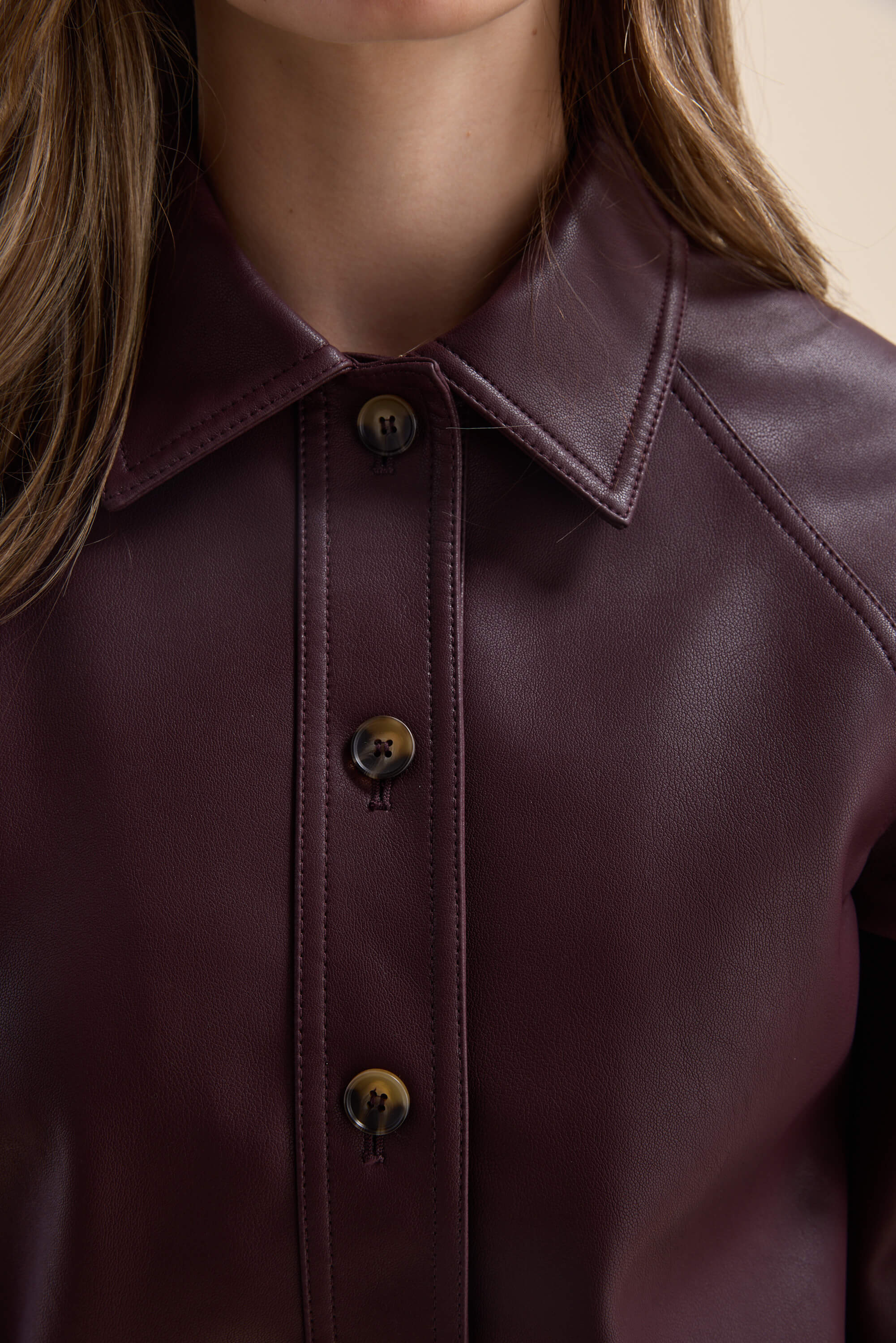 Ember Faux Leather Bomber Jacket - Image 7