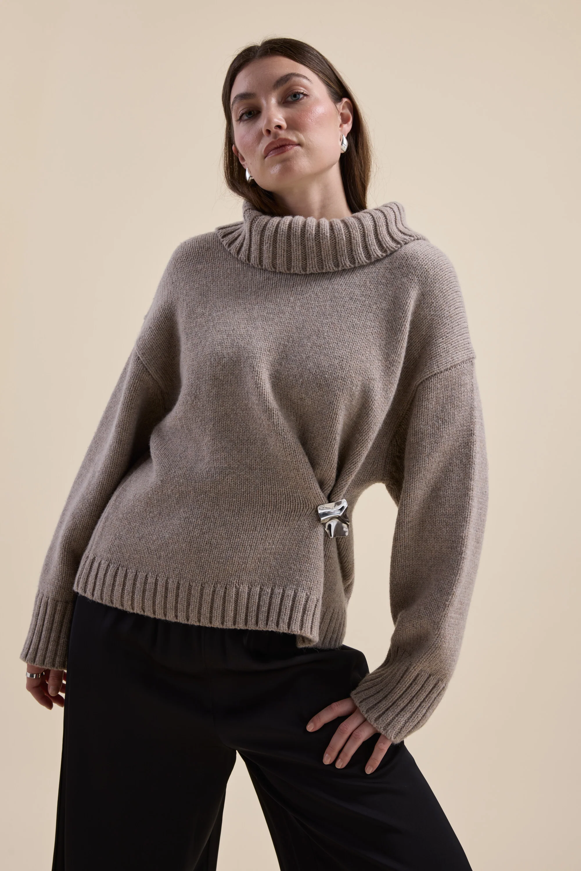 Holly Wool Blend Roll Neck Sweater - Image 3