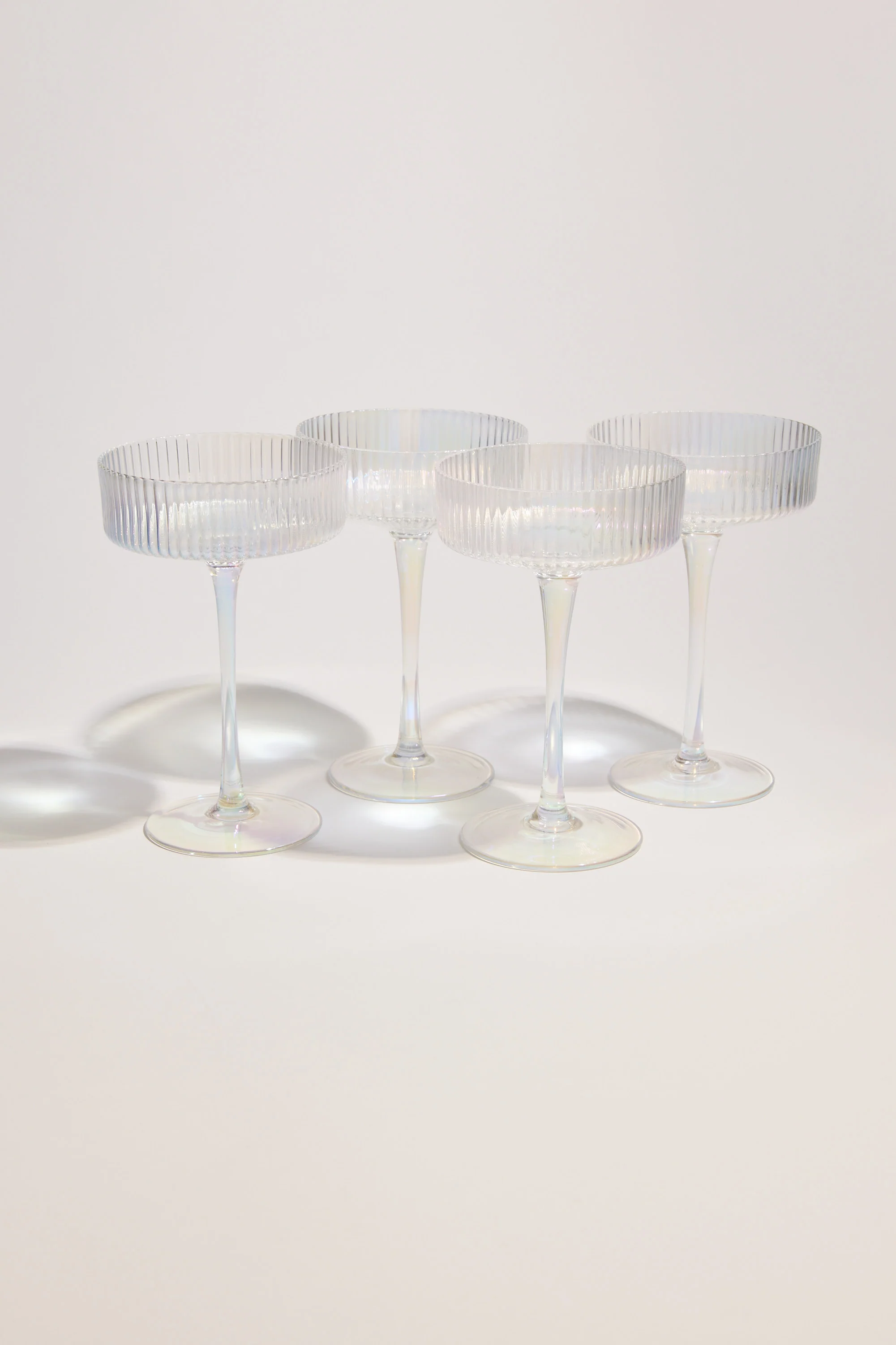 Homelab Iridescent Ribbed Cocktail Glass Set