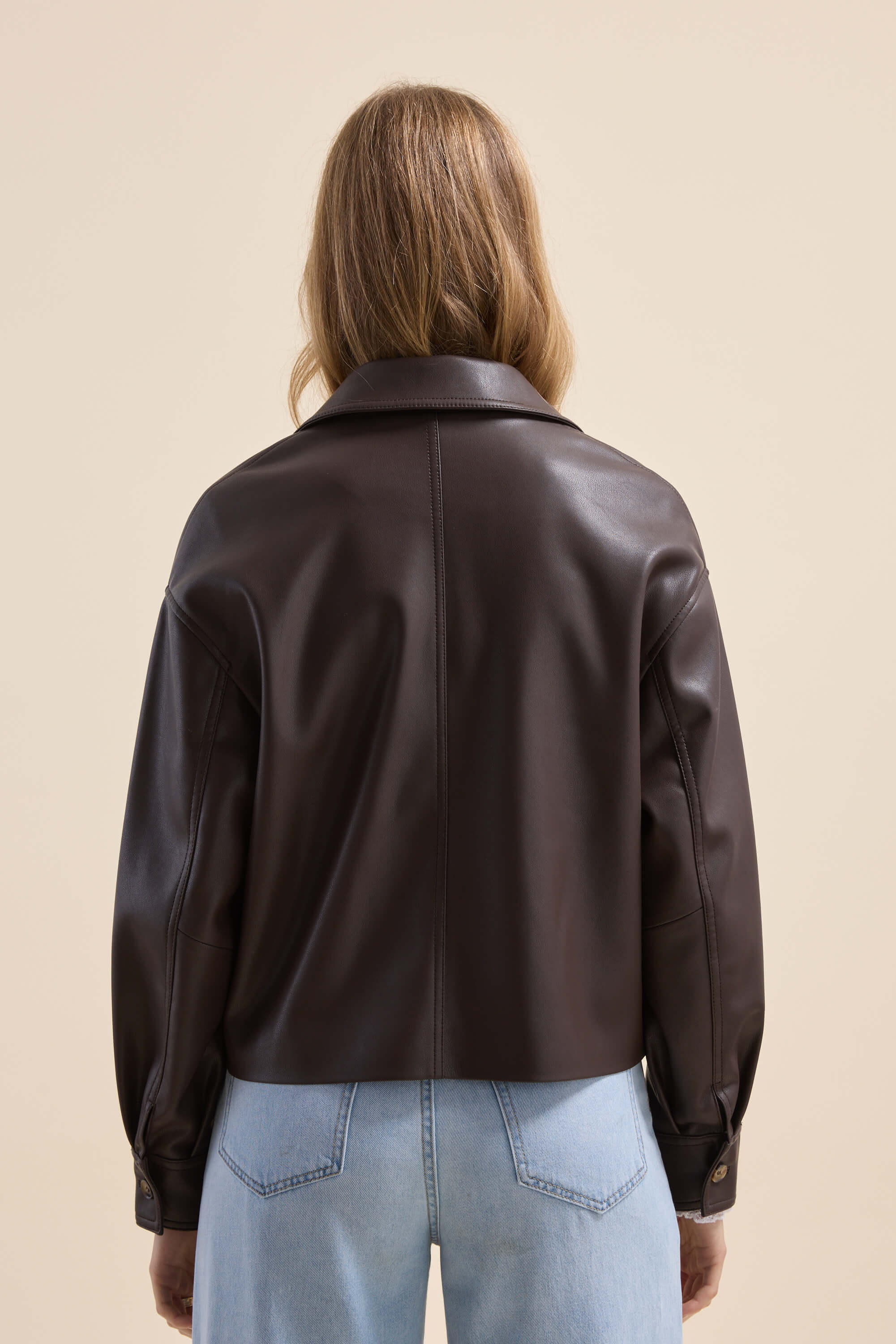 Jolie Faux Leather Belted Jacket - Image 10