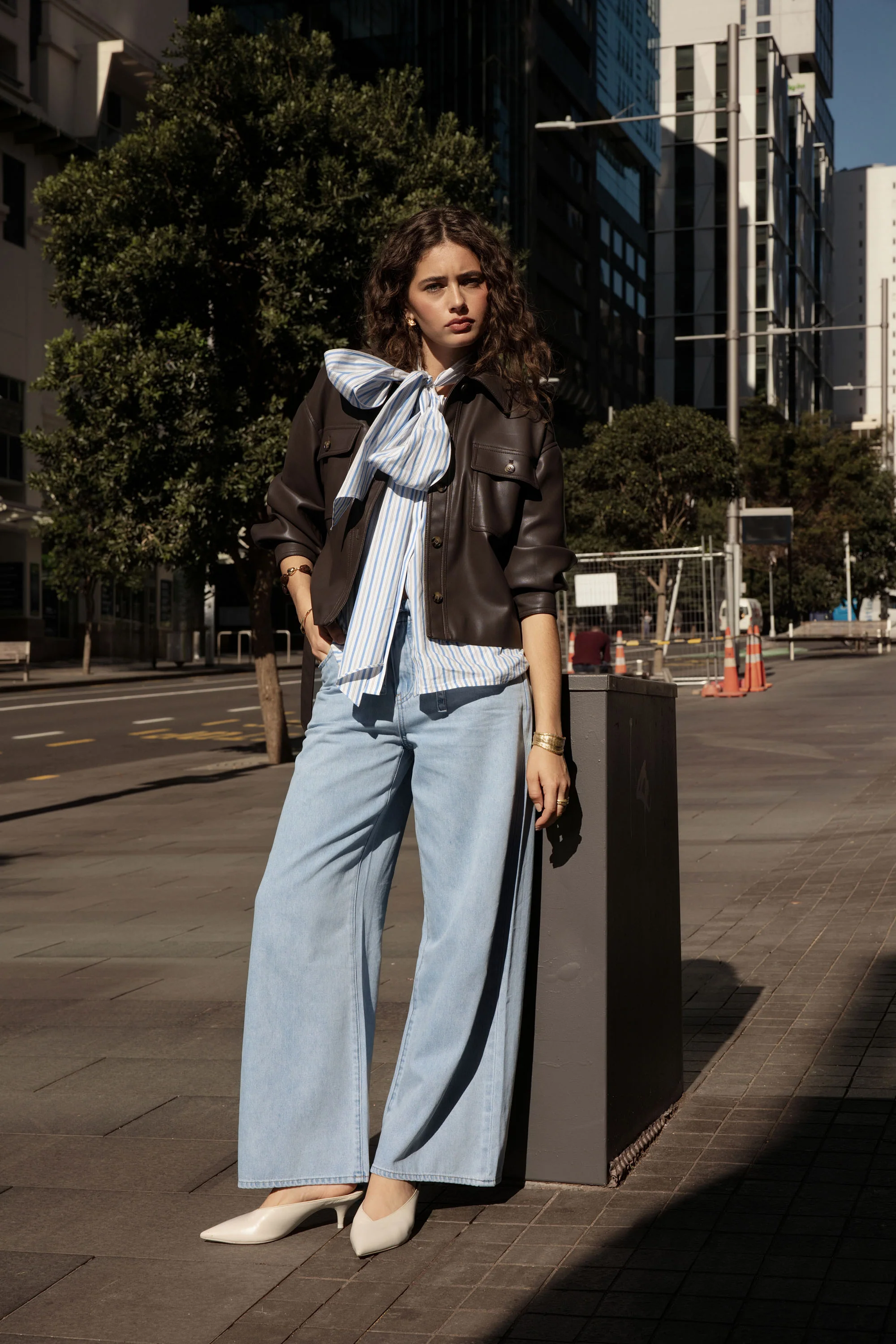 Jolie Faux Leather Belted Jacket - Image 2