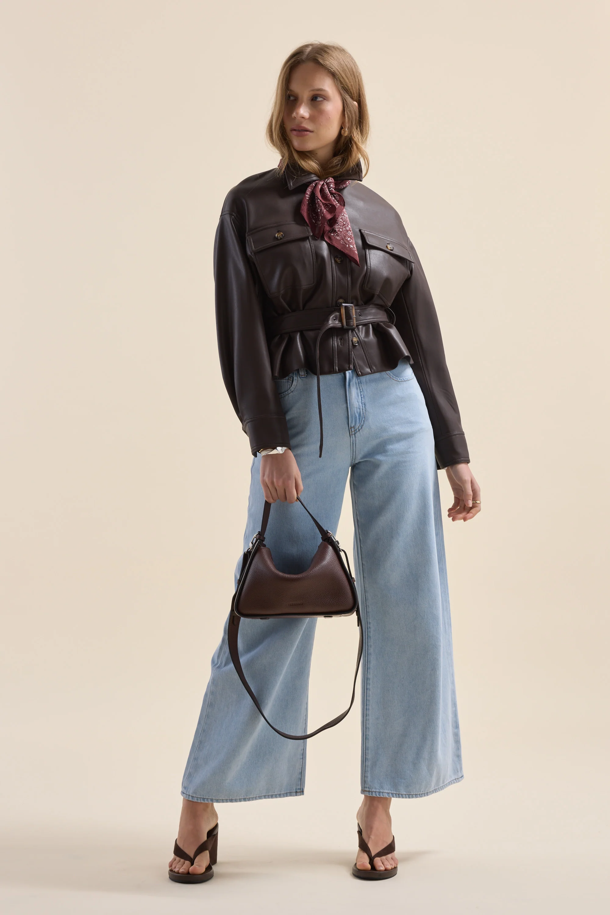 Jolie Faux Leather Belted Jacket - Image 6