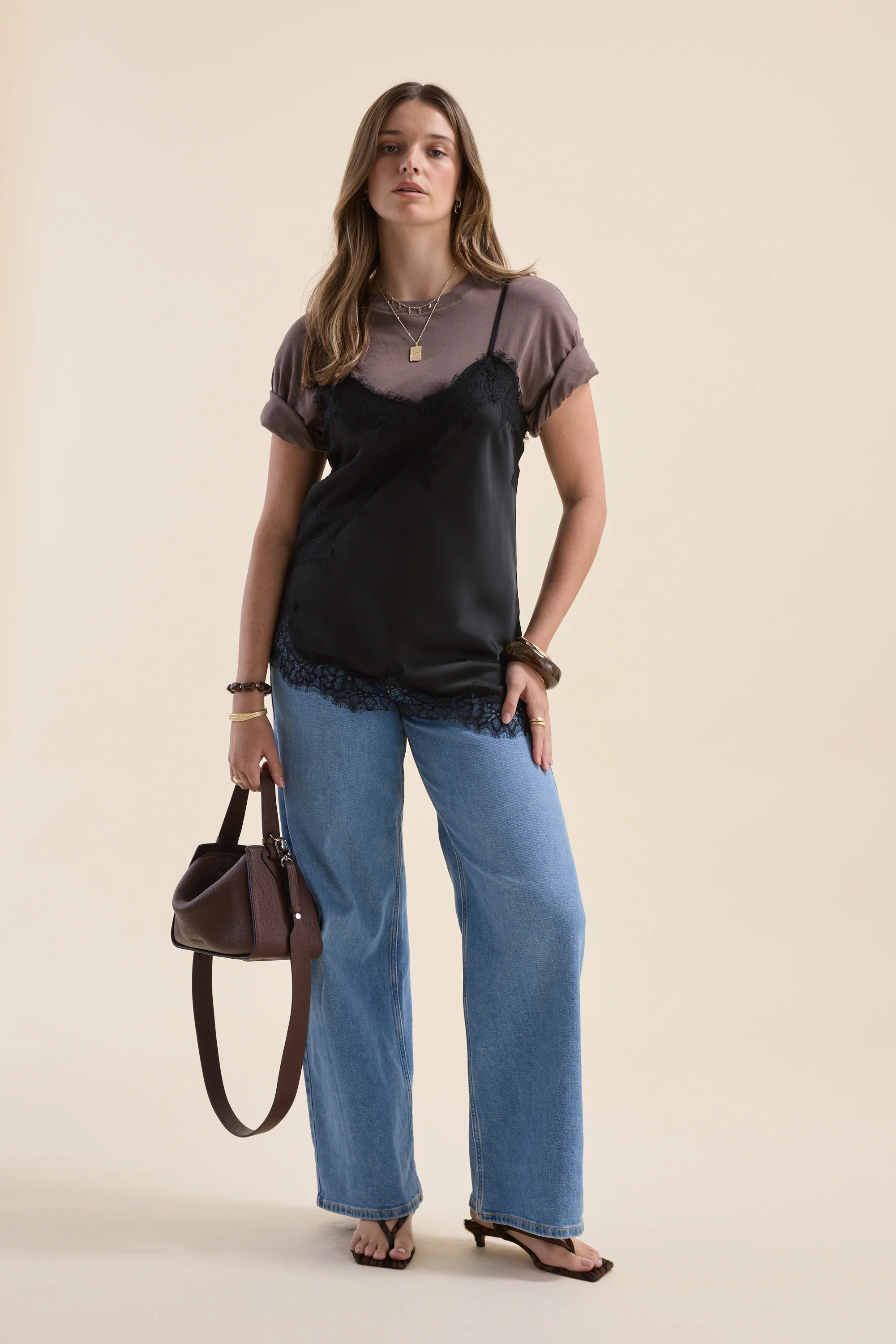 Kennedy Asymmetric Lace Detail Cami - Image 5