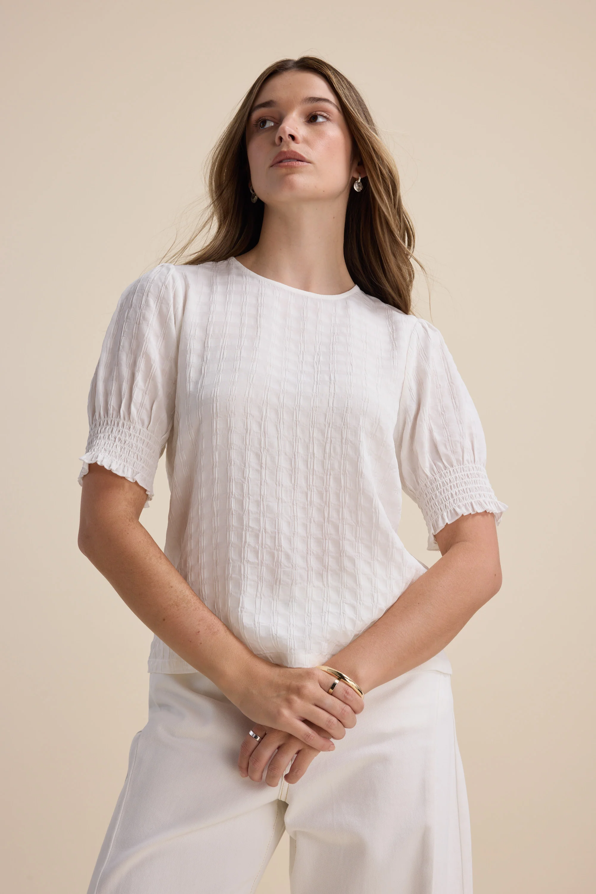 Leila Shirred Sleeve Top - Image 2