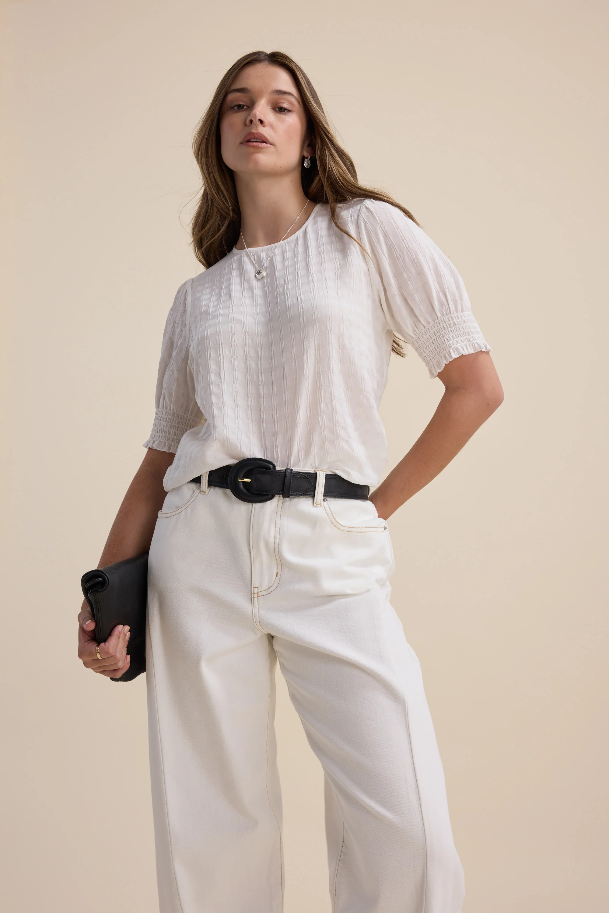 Leila Shirred Sleeve Top - Image 4