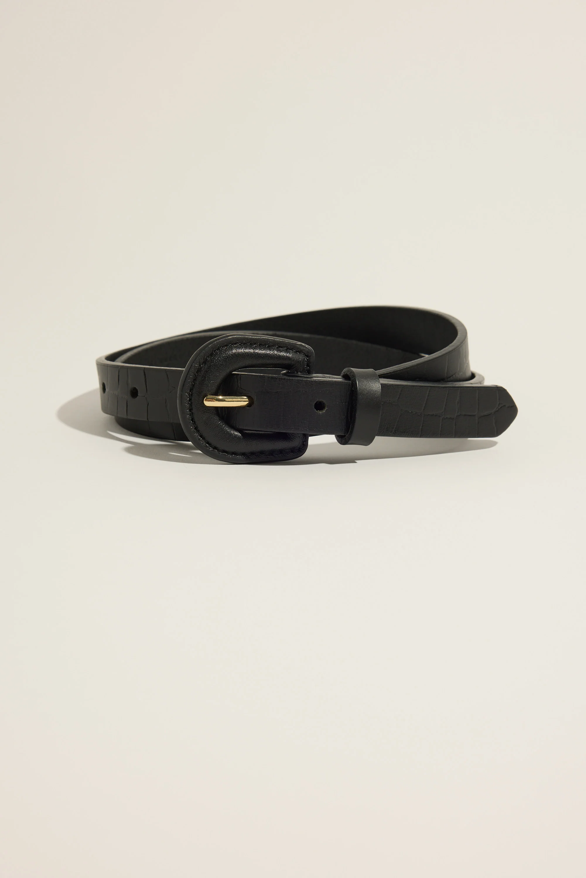 Lucia Skinny Covered Buckle Belt
