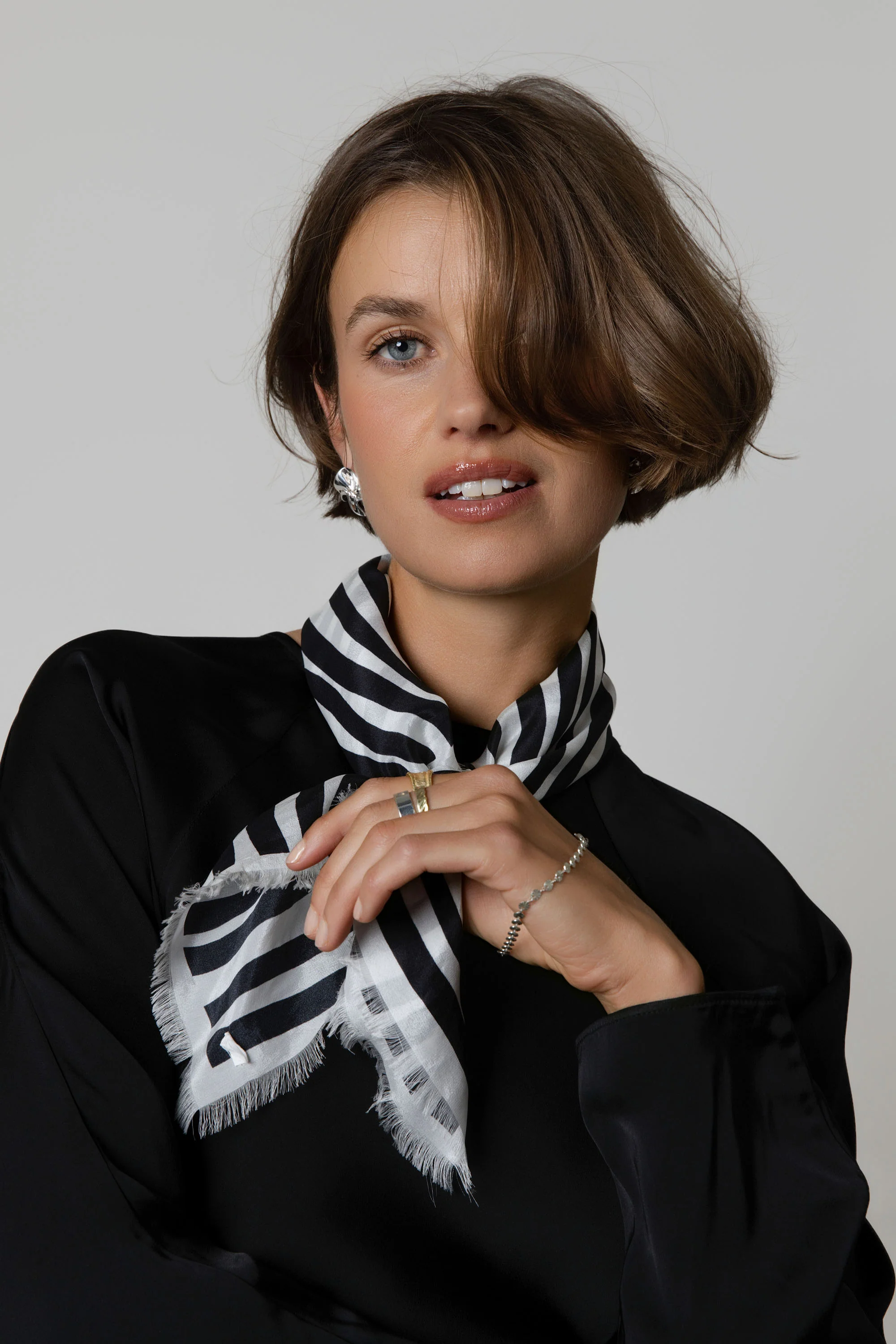 Mable Frayed Edge Silk Scarf - Image 10