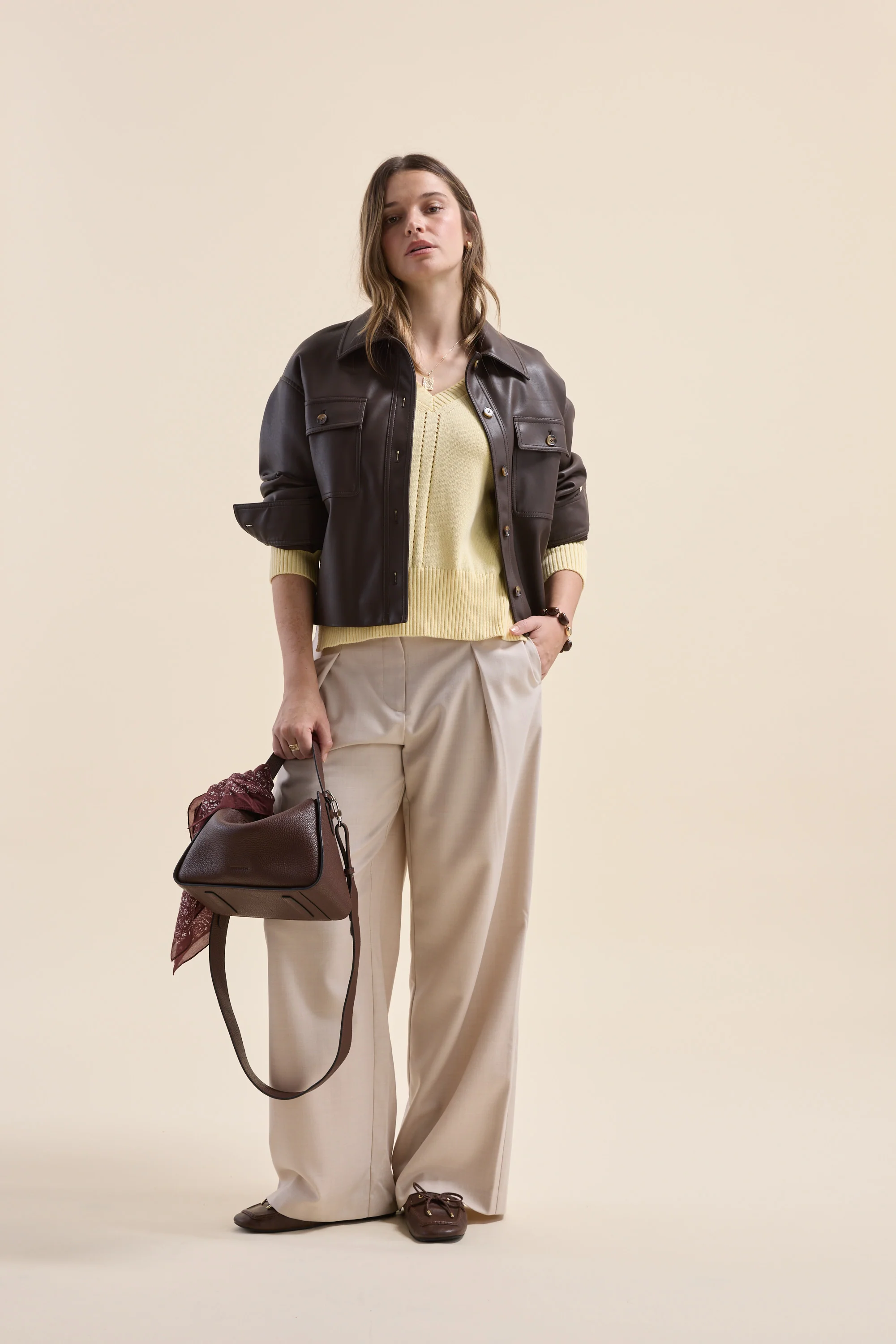 Millie Cotton V Neck Sweater - Image 4