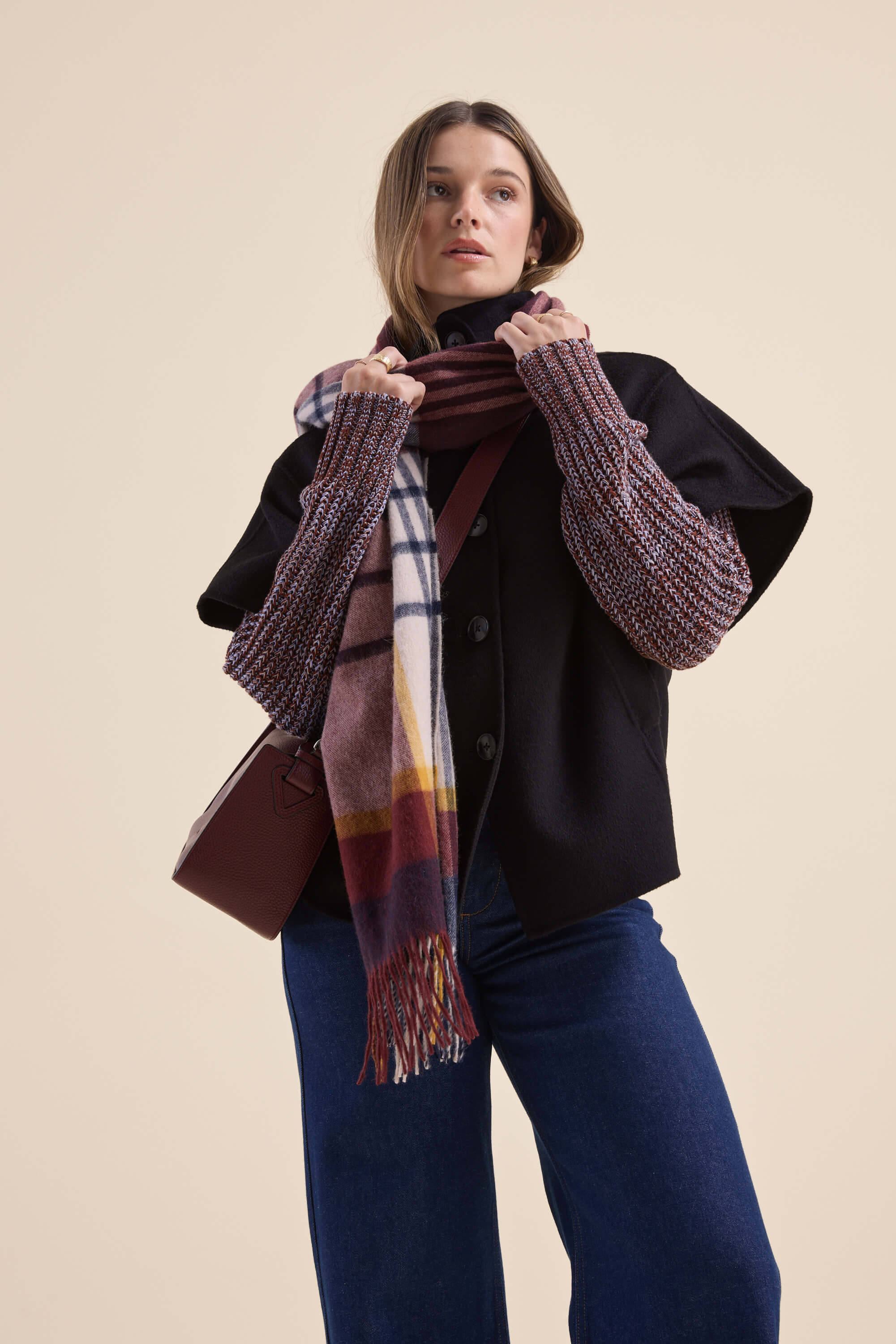 Sonya Wool Blend Cape - Image 3