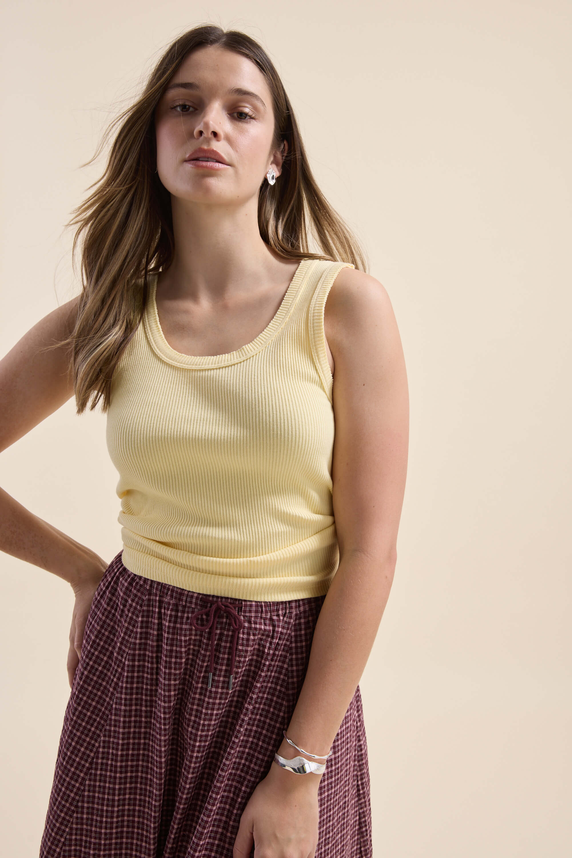 Sophie Organic Cotton Ribbed Tank - Image 3