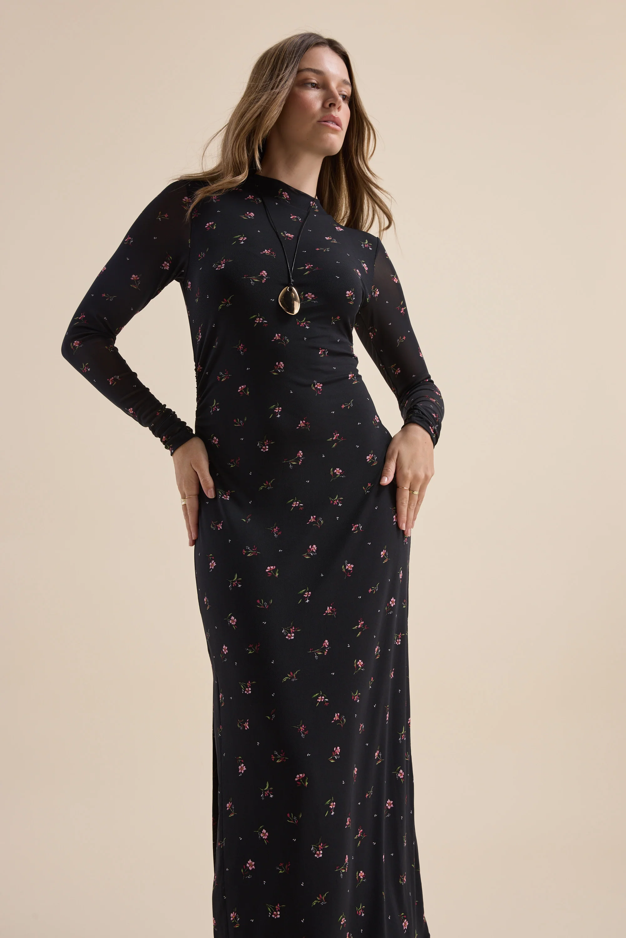 The Mesh Funnel Neck Dress - Image 3
