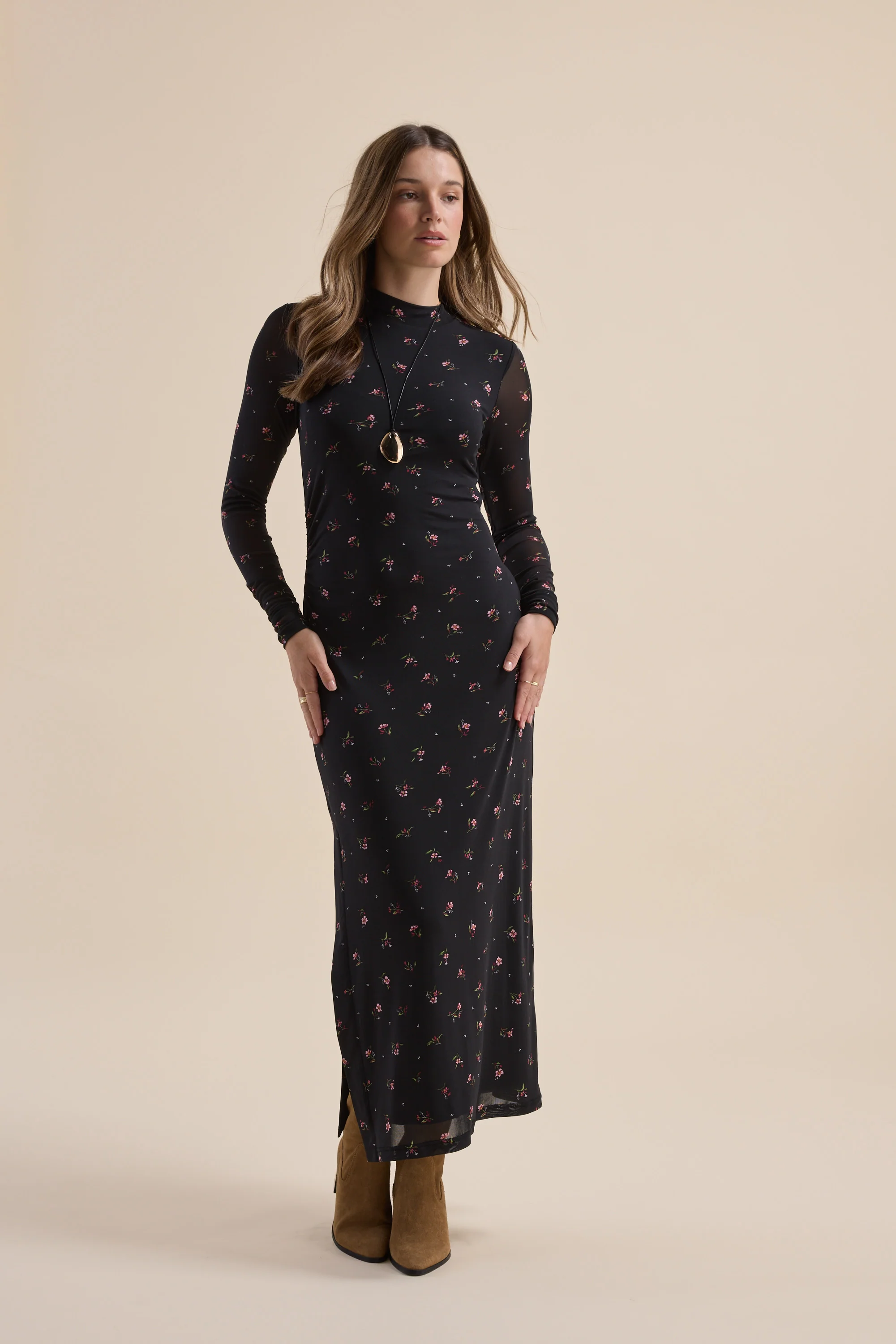 The Mesh Funnel Neck Dress - Image 4