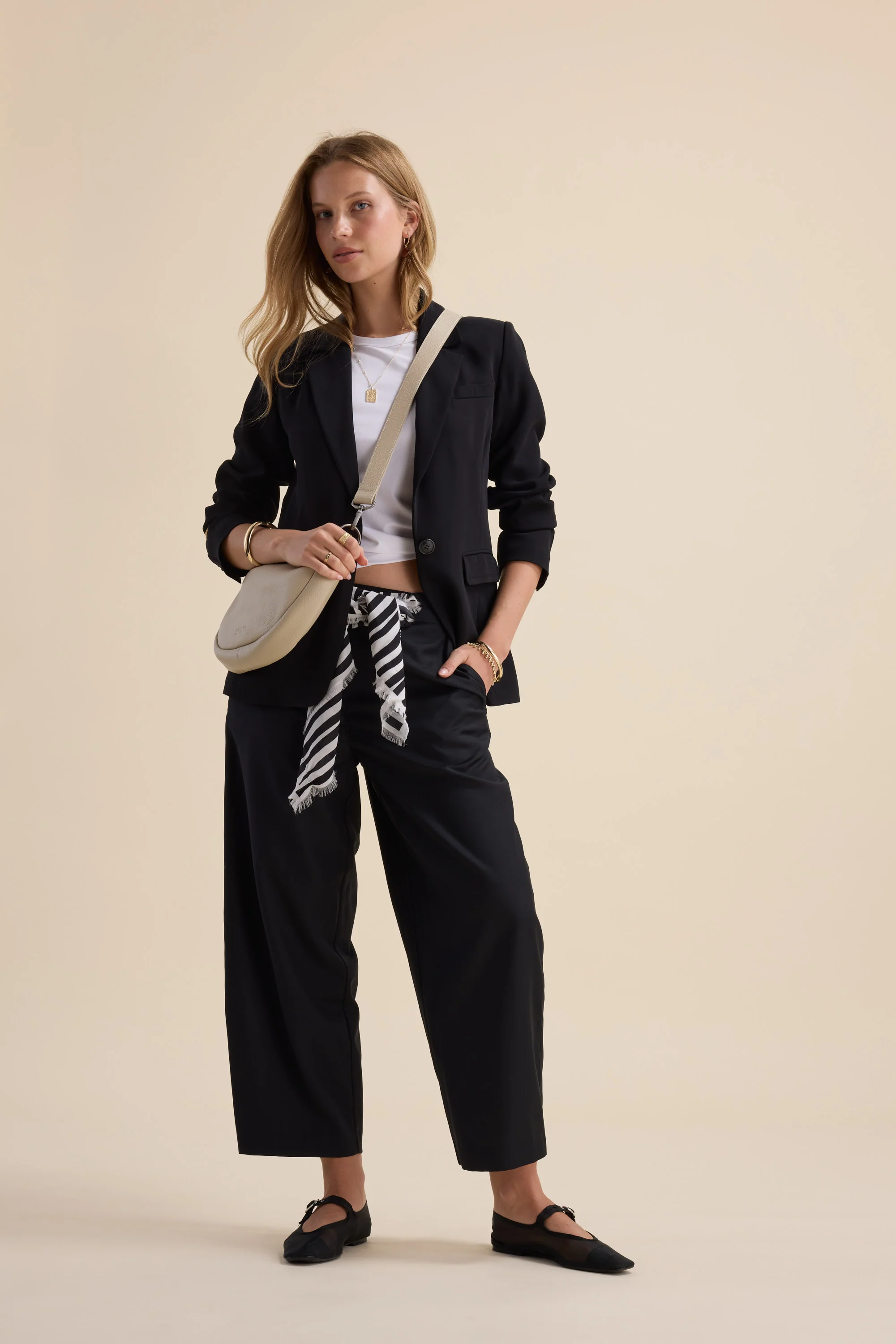 The Wool Blend Barrel Leg Pants - Image 3
