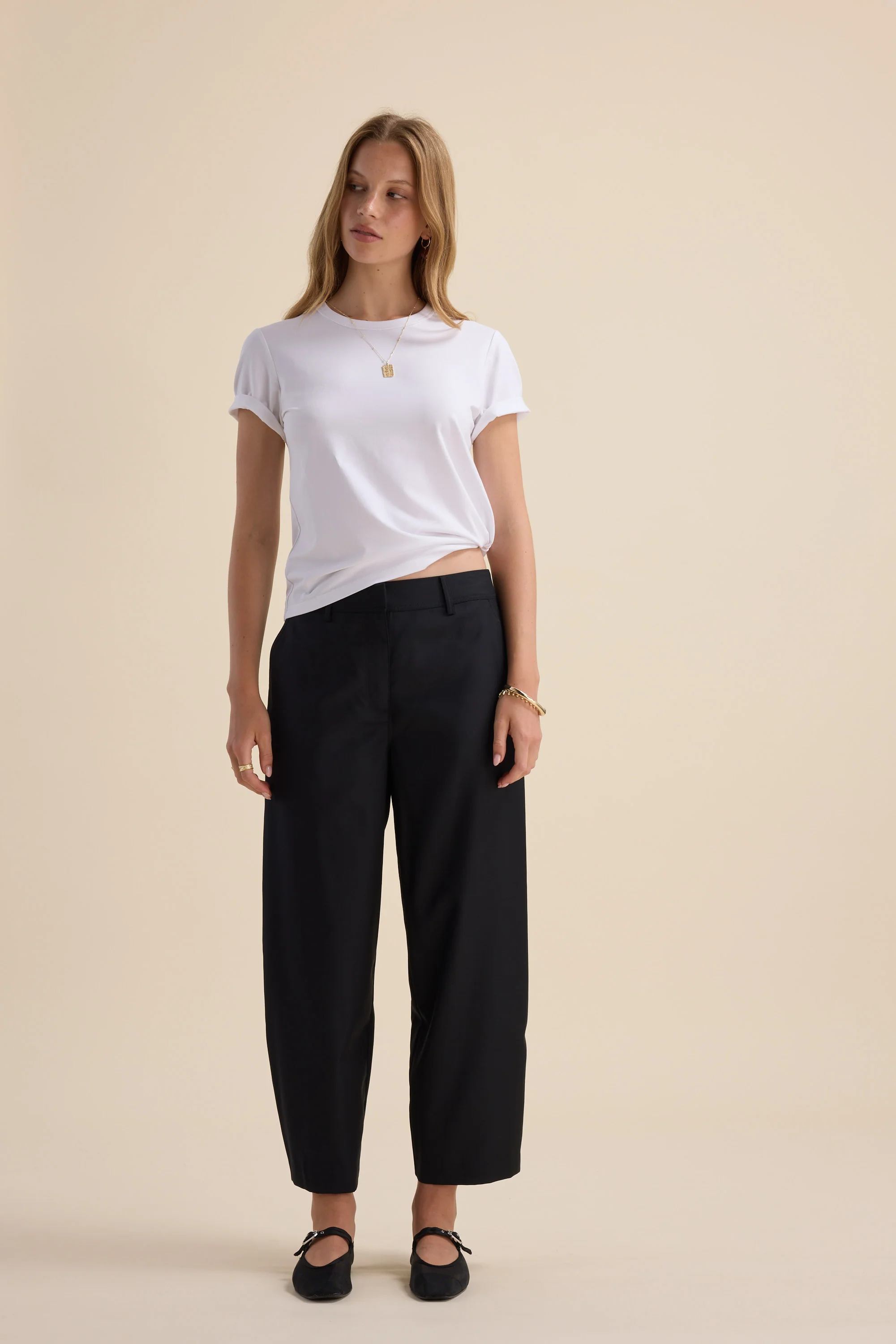The Wool Blend Barrel Leg Pants - Image 4