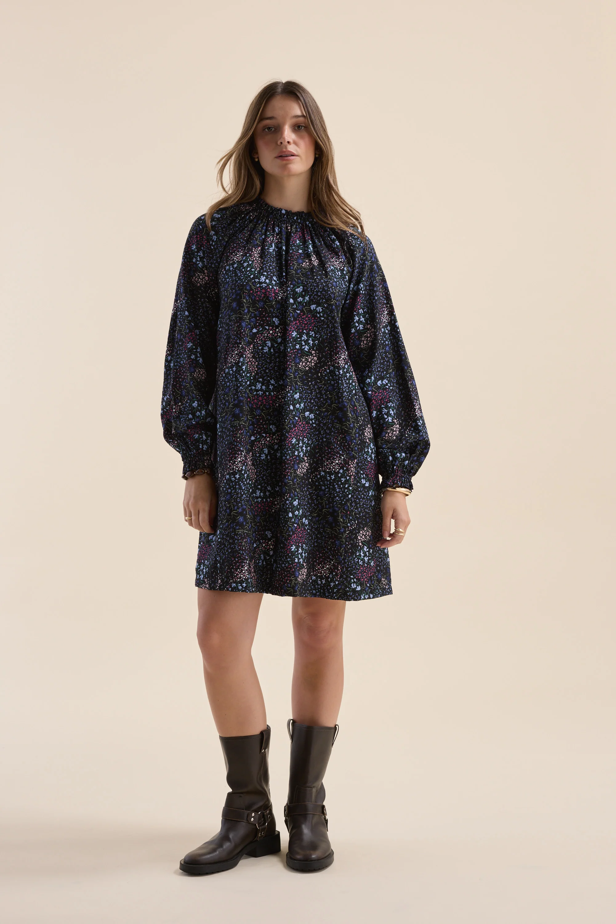 Vera Gathered Mini Dress - Image 9