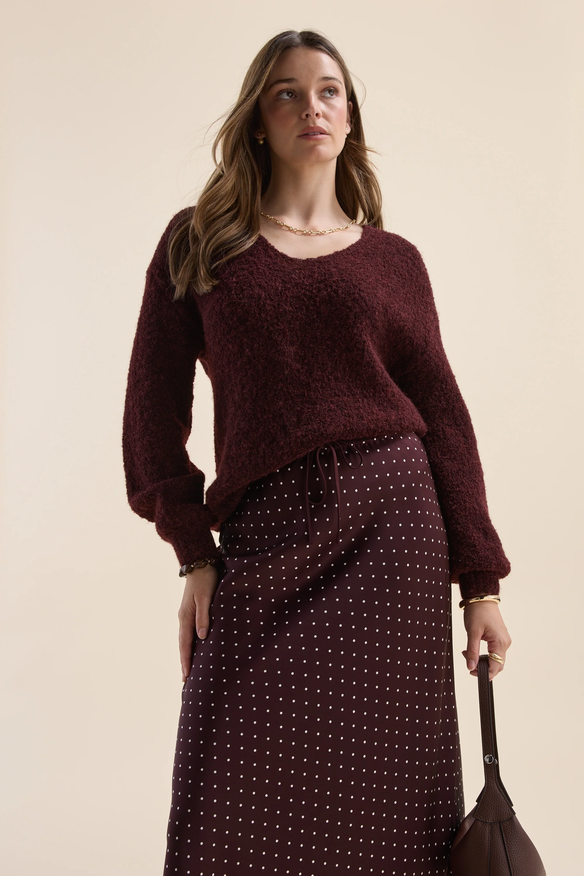 Violet Textured V Neck Sweater - Image 5