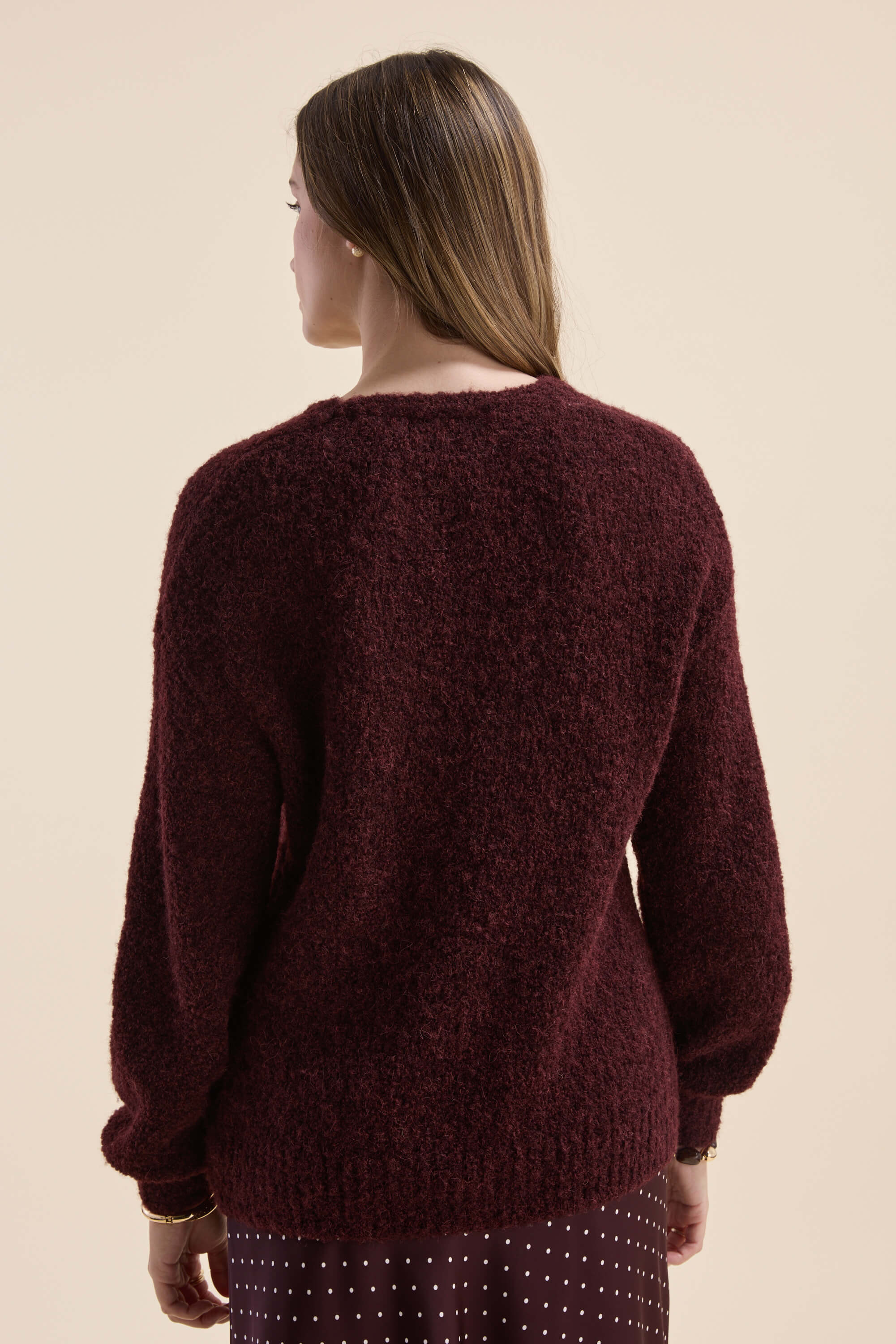 Violet Textured V Neck Sweater - Image 8